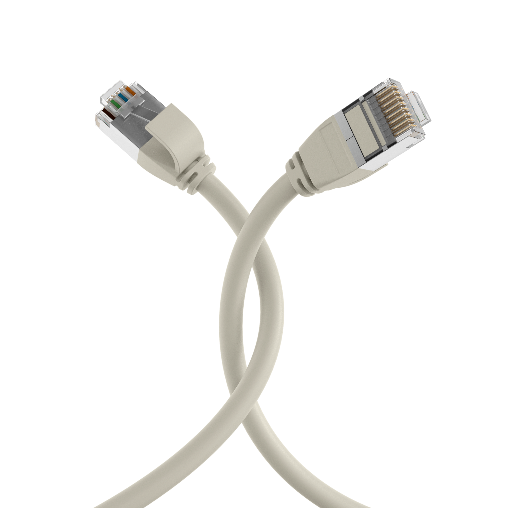 RJ45 Patchkabel Cat.6A U/FTP TPE 4mm ultraflex grau 1,5m