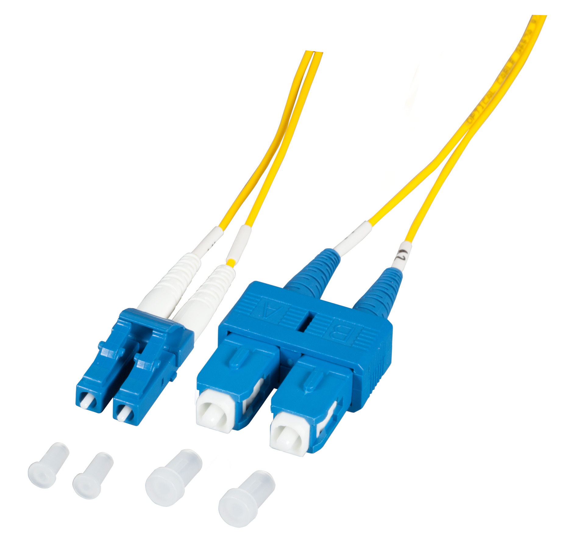 Duplex Patchcable LC-SC OS2 G652D 10m LSZH 1,2mm yellow