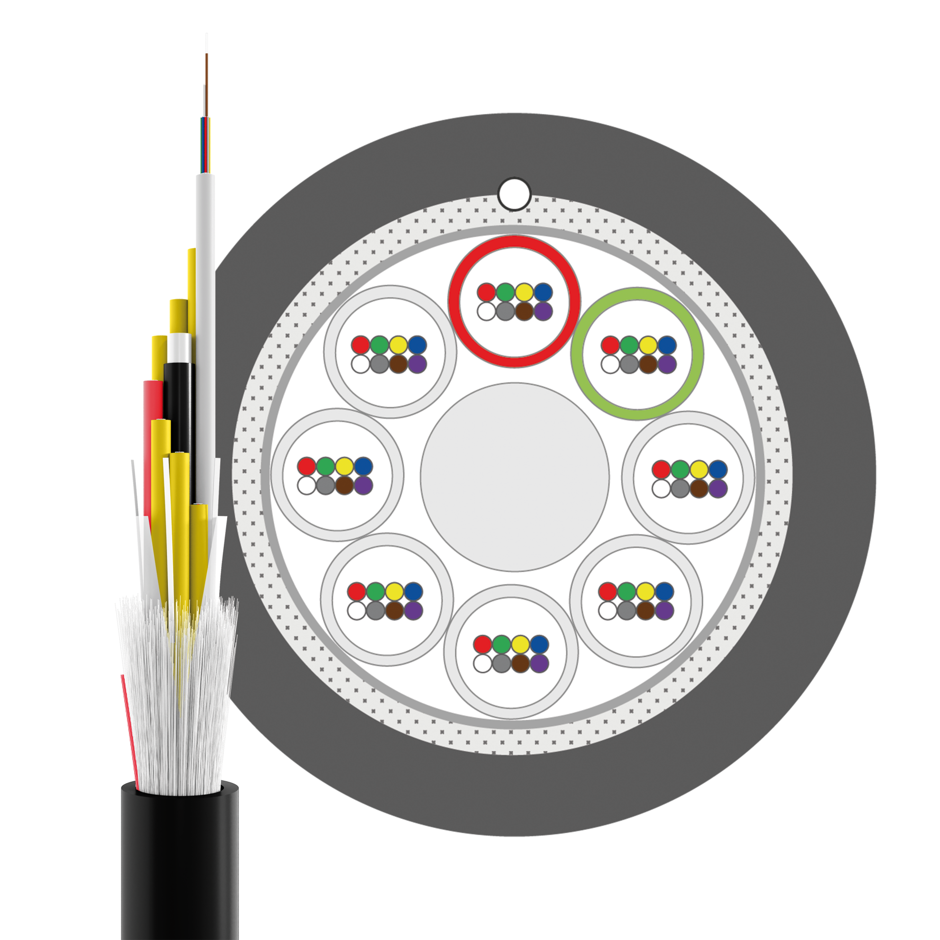 INFRALAN® U-DQ(ZN)BH OS2 96E (8x12) Eca 5000N LSZH schwarz 12,8mm G657A1