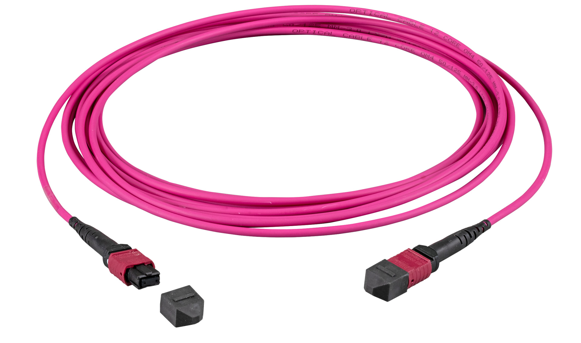 MTP®-F/MTP®-F 12-fiber matrix patch cable OM4, LSZH erica-violet, Code A, 10m