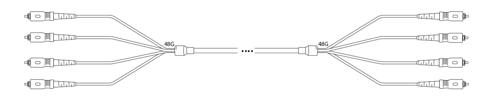 U-DQ(ZN) BH OM3 50/125µm LC/SC 12G 1,0m