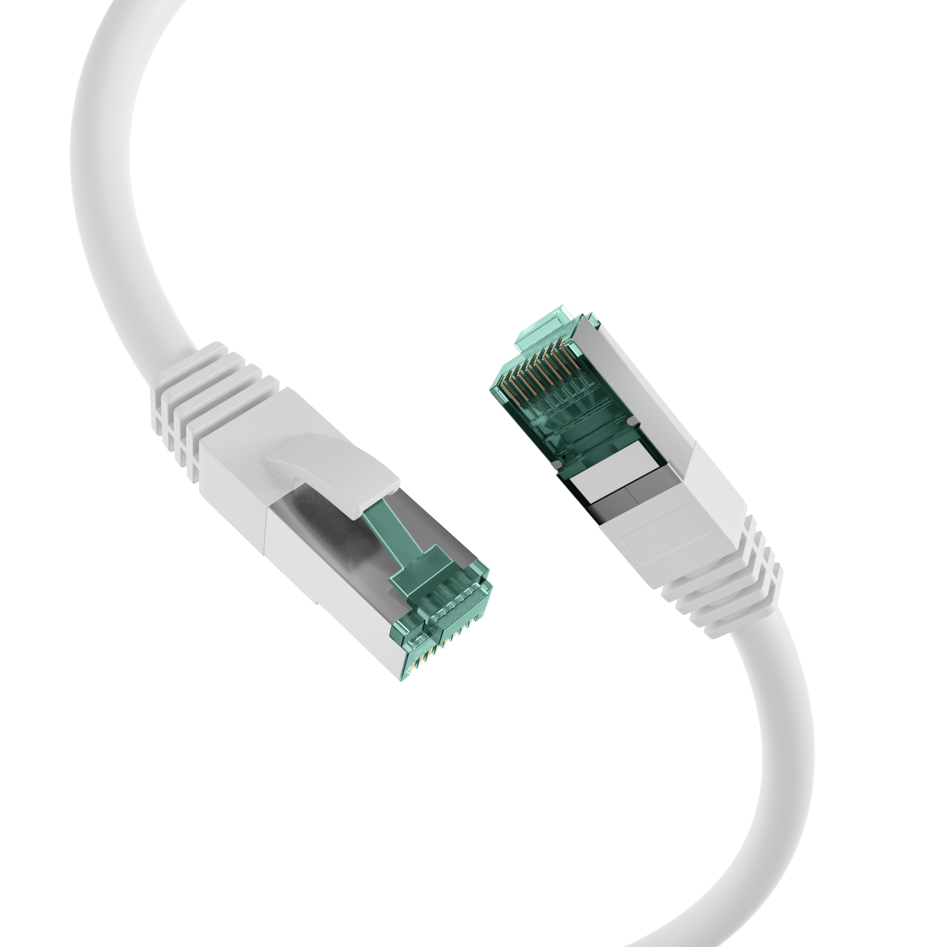 RJ45 Patch Cord Cat.6A S/FTP LSZH white 0,15m