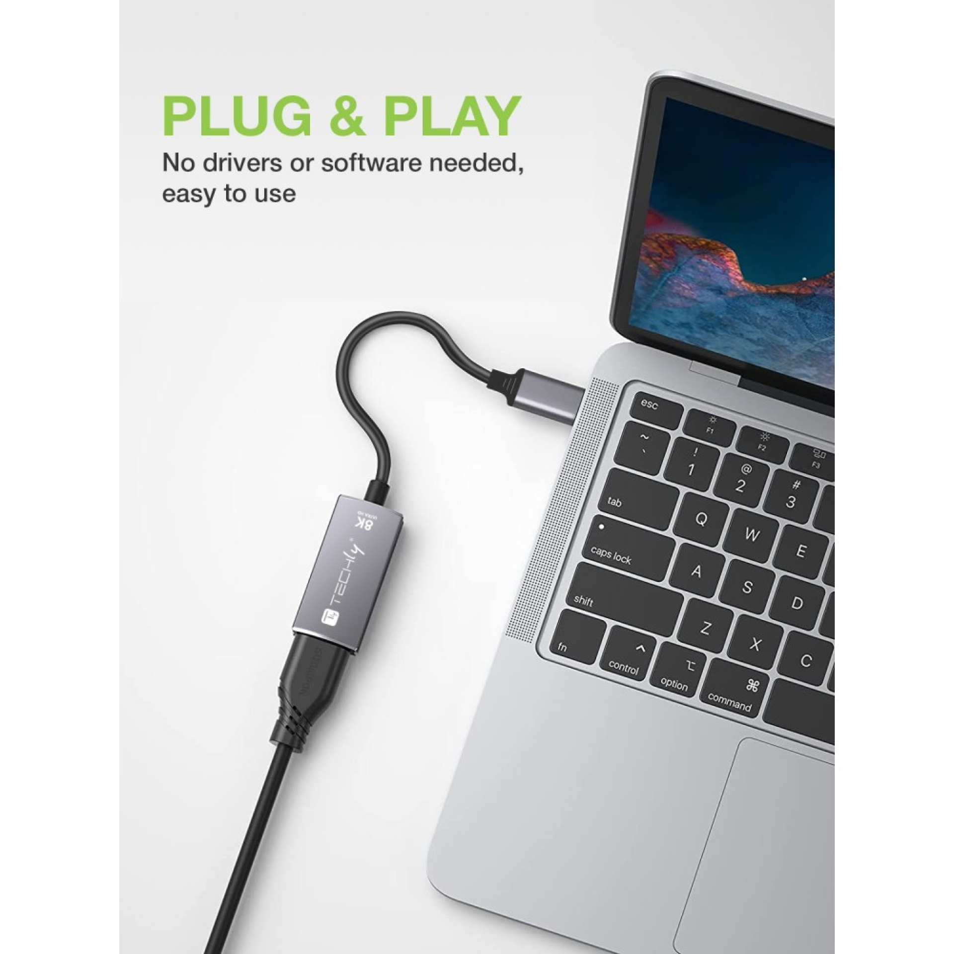 Techly USB-C 3.2 auf HDMI 2.1 Adapter 8K@60Hz 15 cm