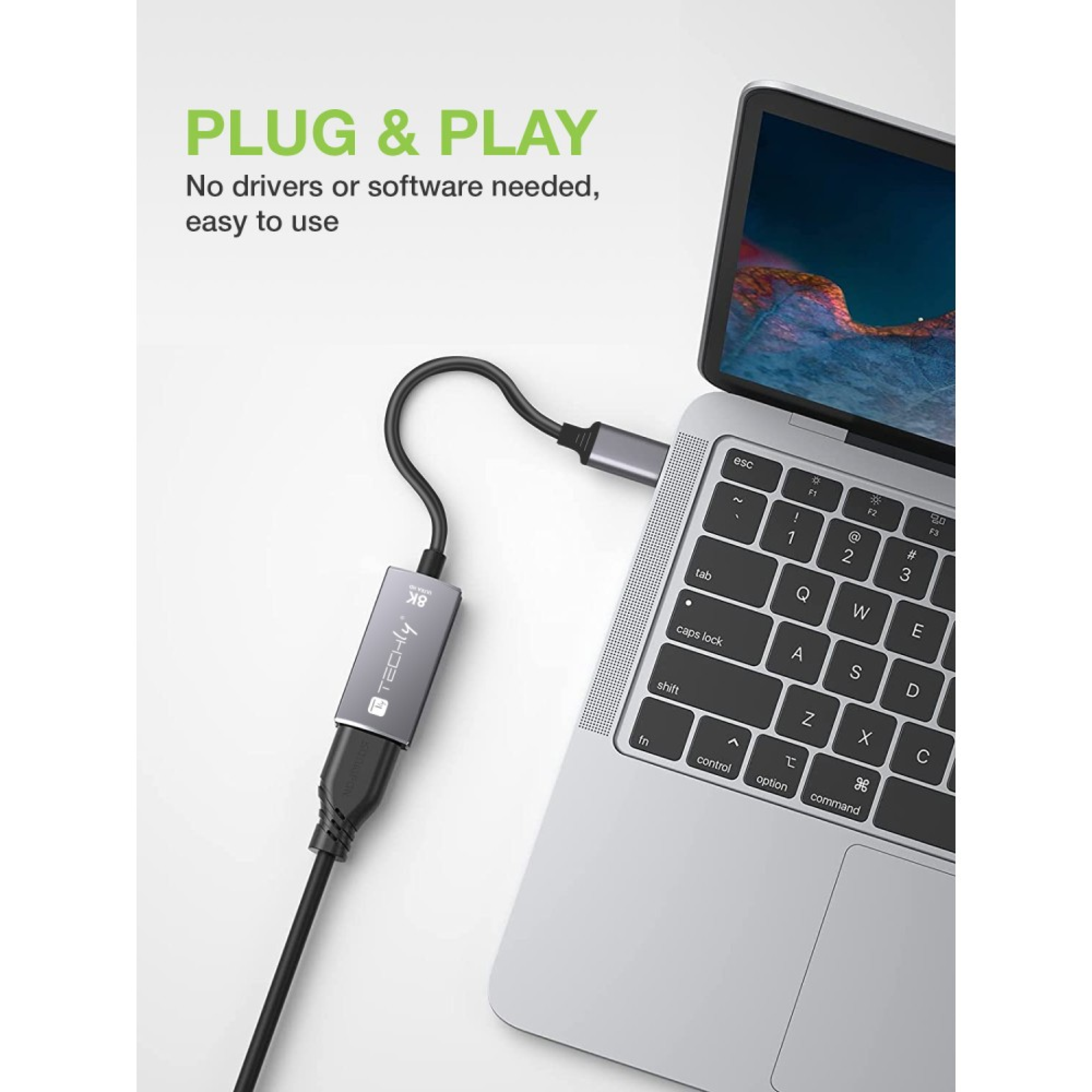 Techly USB-C™ 3.2 to HDMI 2.1 adapter 8K@60Hz 15 cm