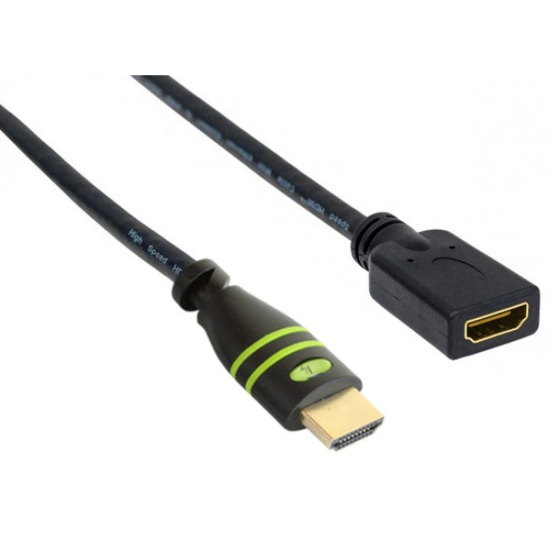 HDMI 4K 60Hz High Speed Anschlusskabel ,mit Ethernet M/F, schwarz, 1,0 m