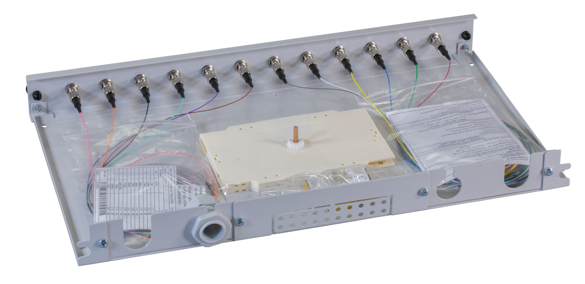 Splicebox ST 50/125µ OM3 extendable 6 Pigtails/6 Adapter