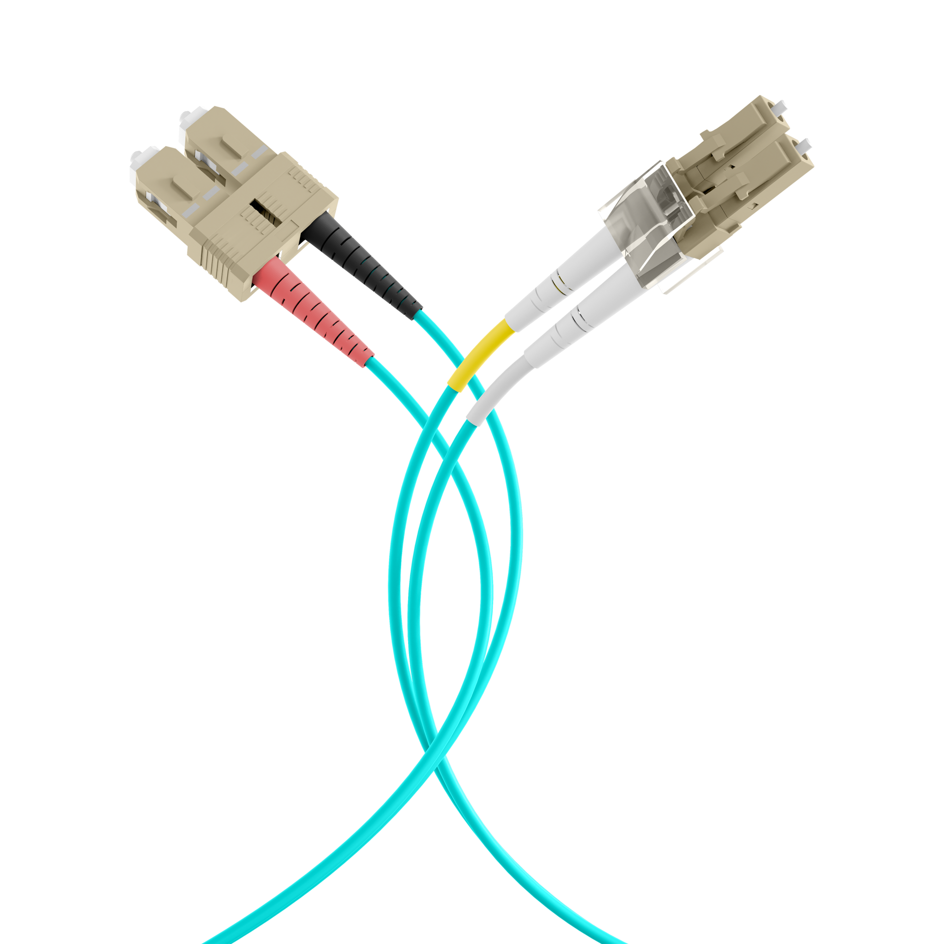 Duplex Patchkabel Flat-Twin LC-SC OM3 1m LSZH 3x5mm aqua