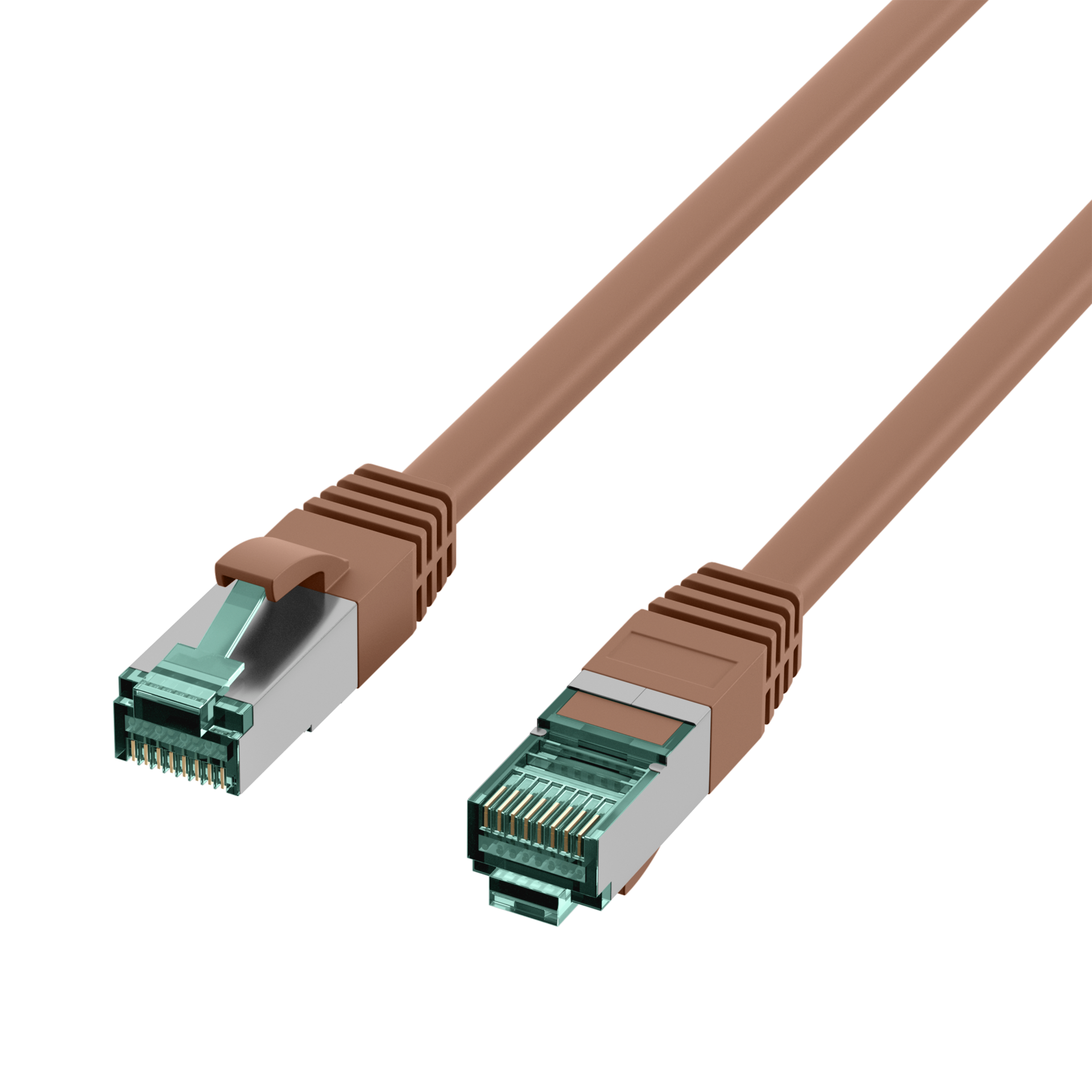 RJ45 Patchkabel Cat.6A S/FTP LSZH  braun 20m