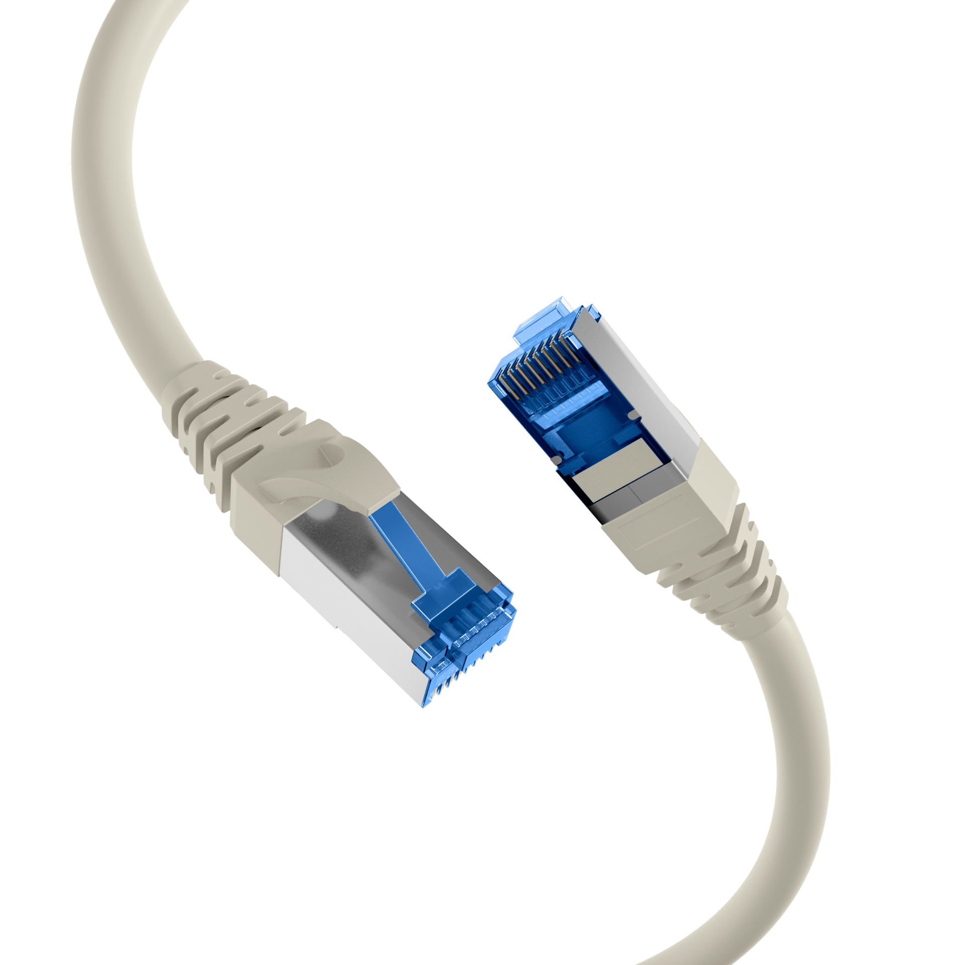 RJ45 Patch Cord Cat.6A S/FTP PVCUL grey 15m