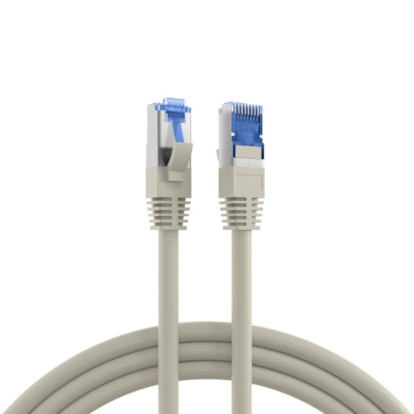 Graues RJ45 Patchkabel für zuverlässige Netzwerkverbindungen in IT- und Datennetzwerken Graues RJ45 Patchkabel für zuverlässige Netzwerkverbindungen in IT- und Datennetzwerken