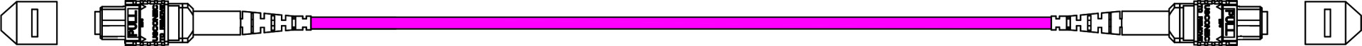 MTP®-F/MTP®-F 24-fiber matrix patch cable OM4, LSZH erica-violet, Code A, 5m