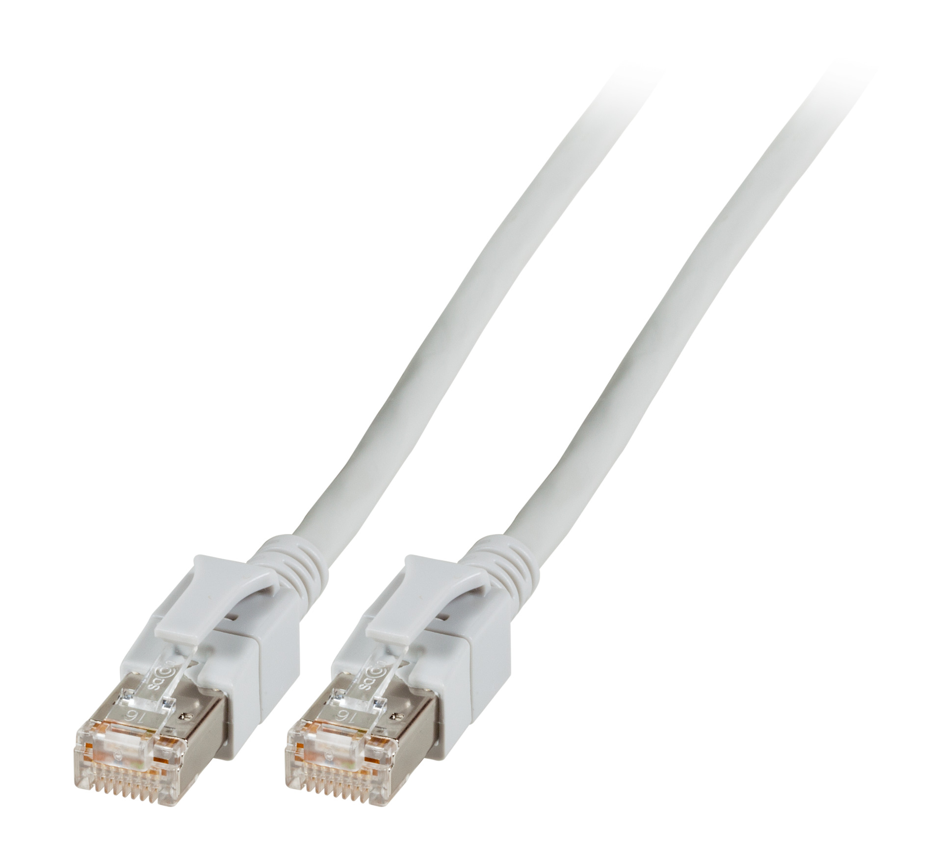 RJ45 Patchkabel S/FTP, Cat.6A, VC LED, 2m, grau