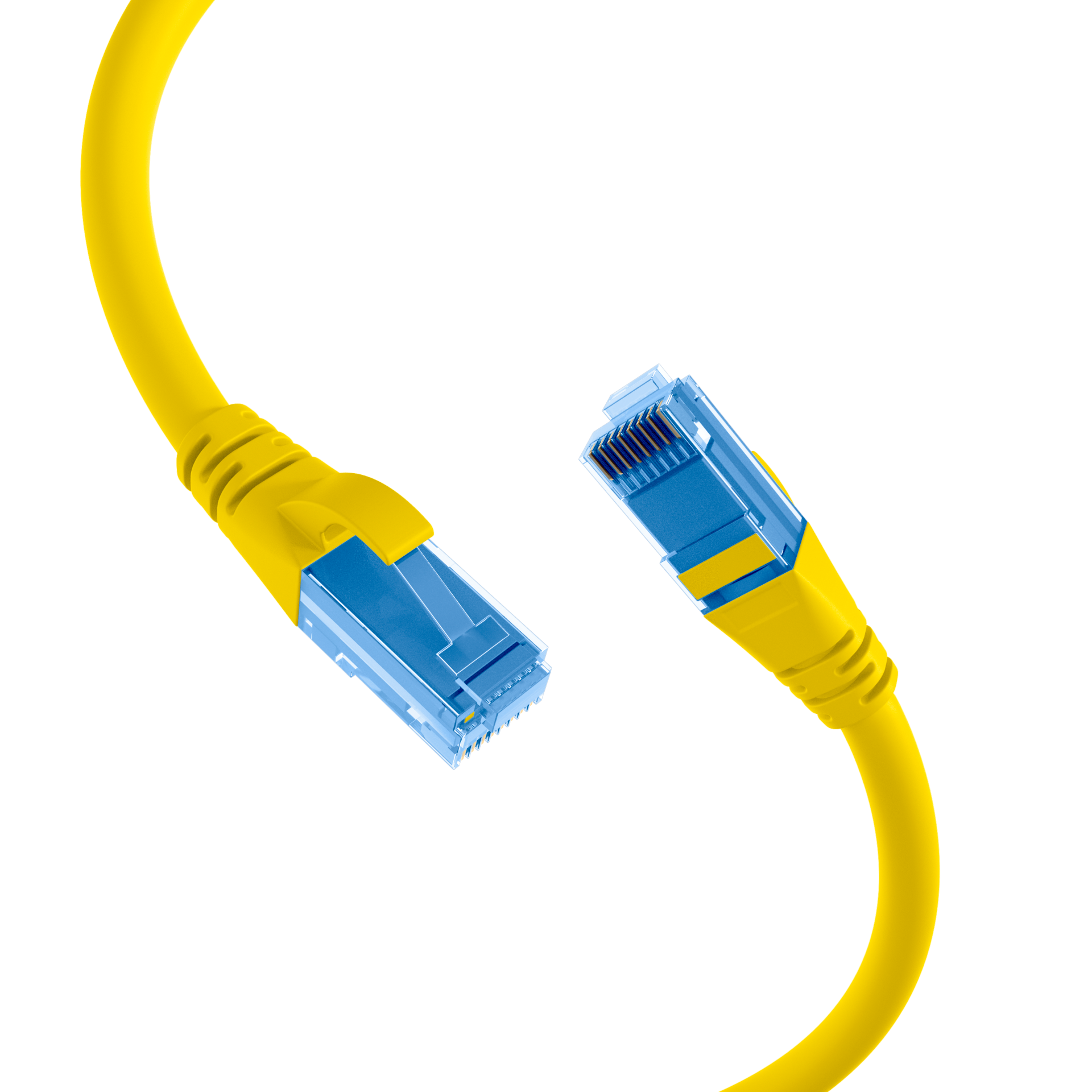 RJ45 Patchkabel Cat.6A U/UTP LSZH  Premium 500MHz gelb 0,25m