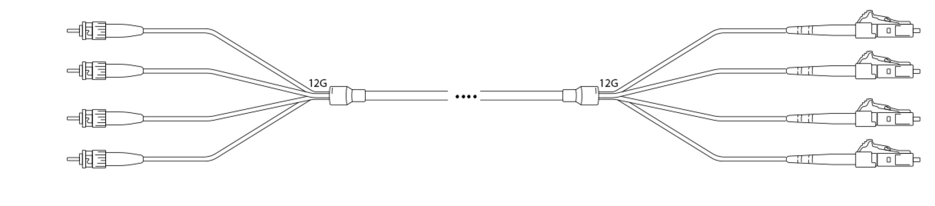  A-DQ(ZN) B2Y OM3 50/125µm ST/LC 12G 1,0m