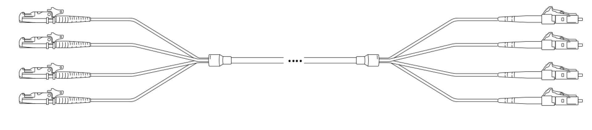 U-DQ(ZN) BH G657A 9/125µm E2000®-APC/LC-APC 24E 1,0m