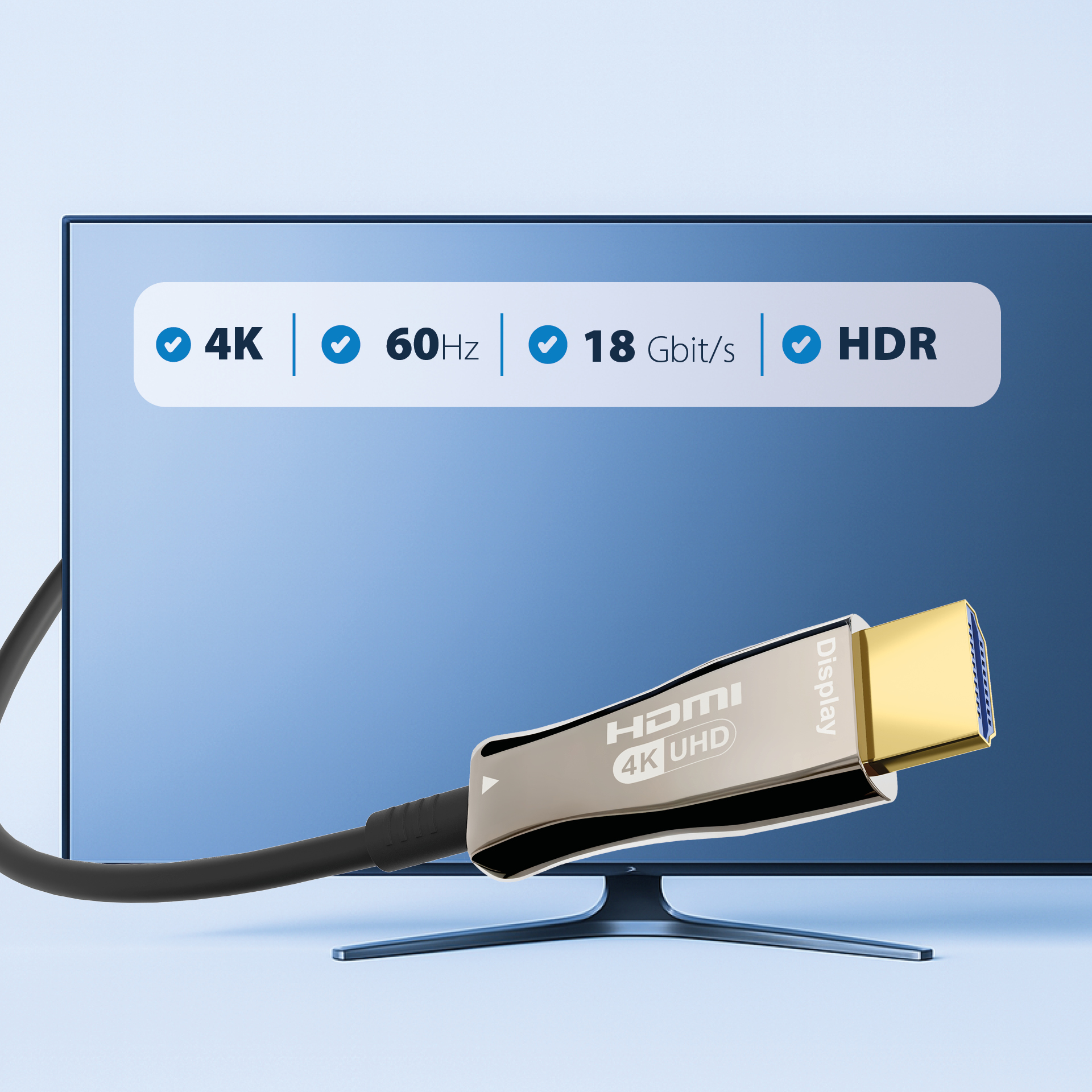 HDMI Glasfaserkabel AOC aktiv 4K60Hz 18 Gbit/s 10m schwarz komp. mit HDMI 2.0
