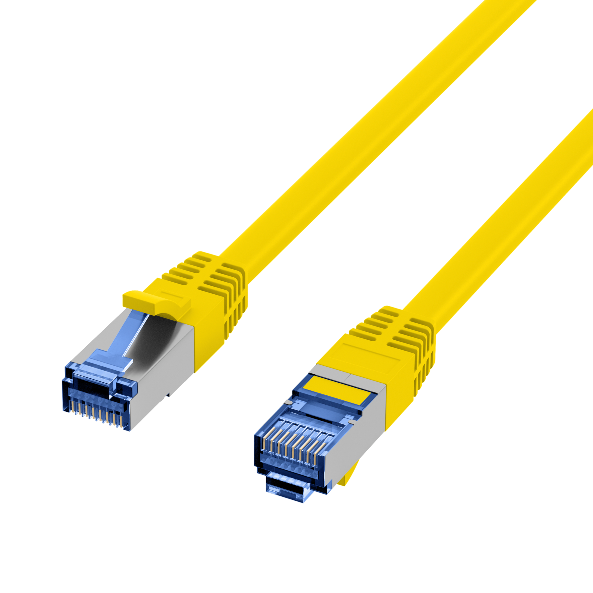 RJ45 Patchkabel Cat.6A S/FTP TPE Cat.7 Rohkabel superflex gelb 0,5m