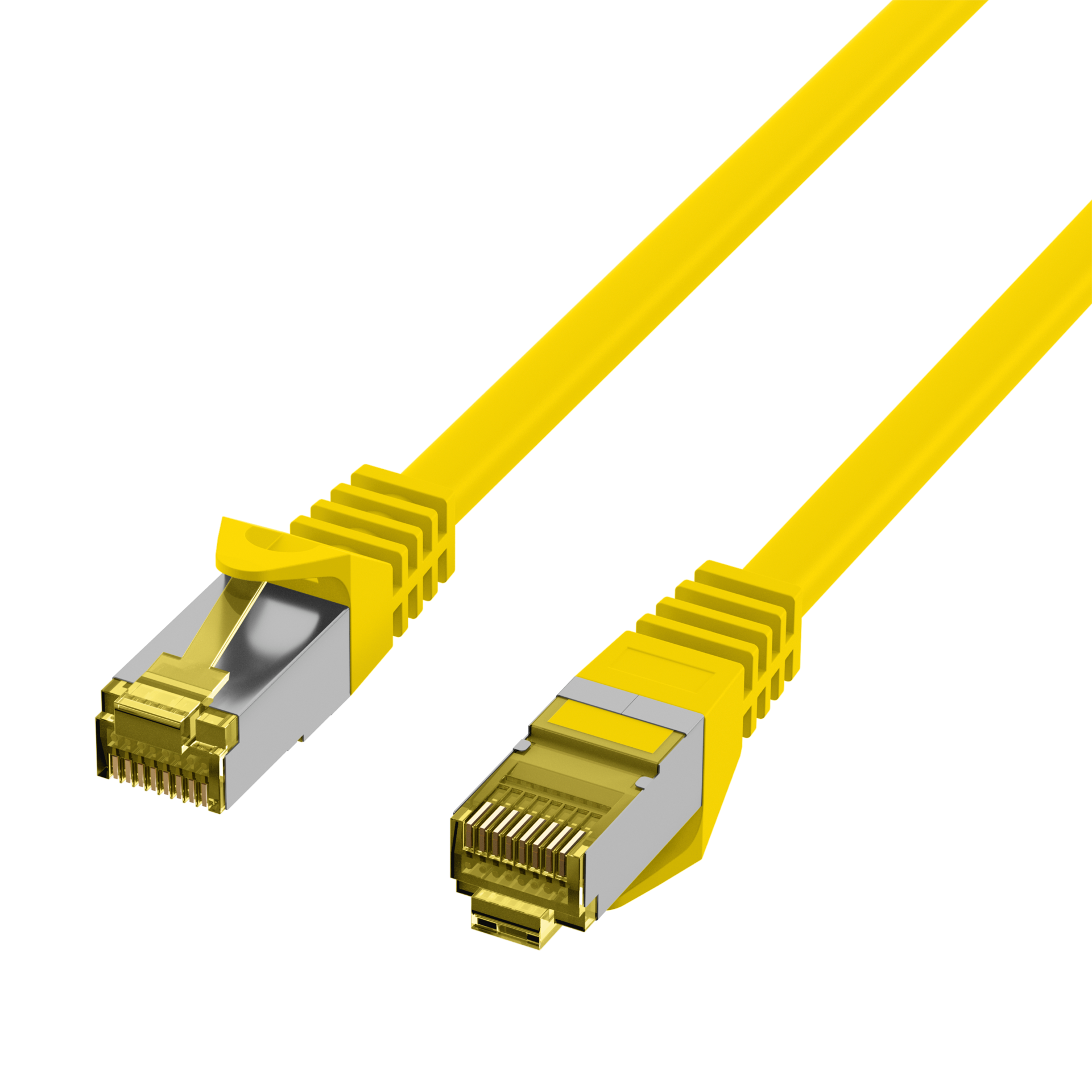 RJ45 Patch Cord Cat.6A S/FTP LSZH Cat.7 raw cable yellow 15m