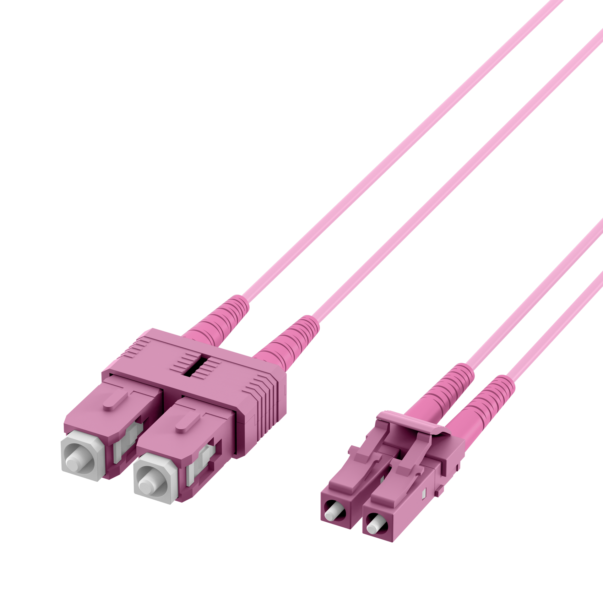 Duplex Patchkabel LC-SC OM4 0,5m LSZH 1,2mm erikaviolett