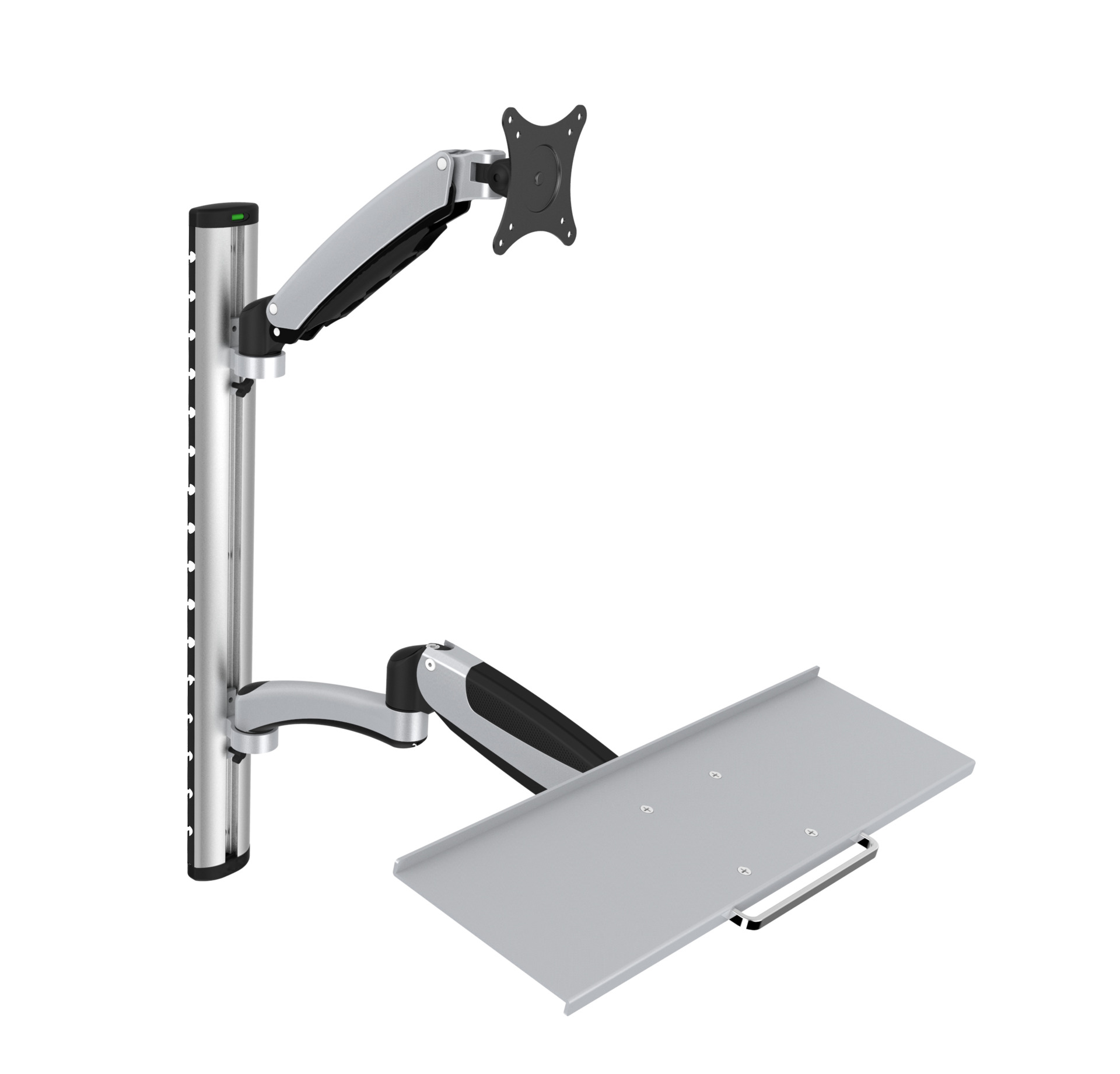 Wandhalterung für 15"-27", mit flexibler Tastaturablage und Arm
