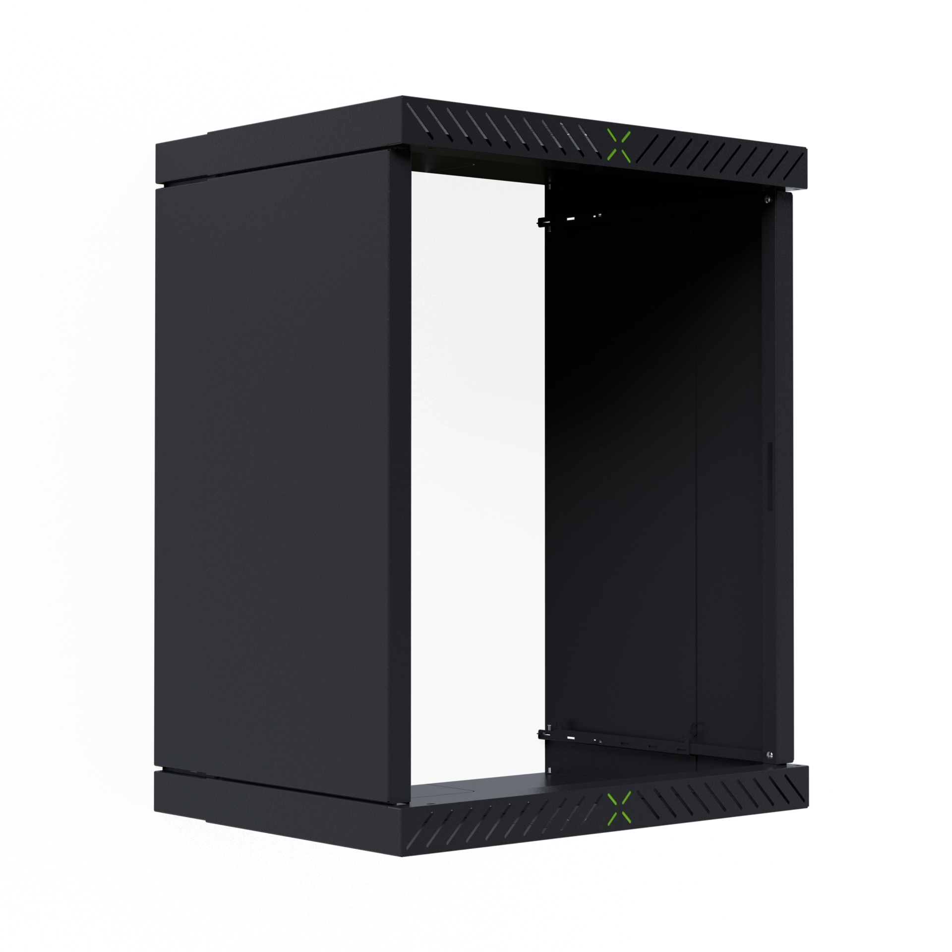 Verkleidung für X-Rack Wandgehäuse ohne Tür 15HE schwarz RAL9005 2/3