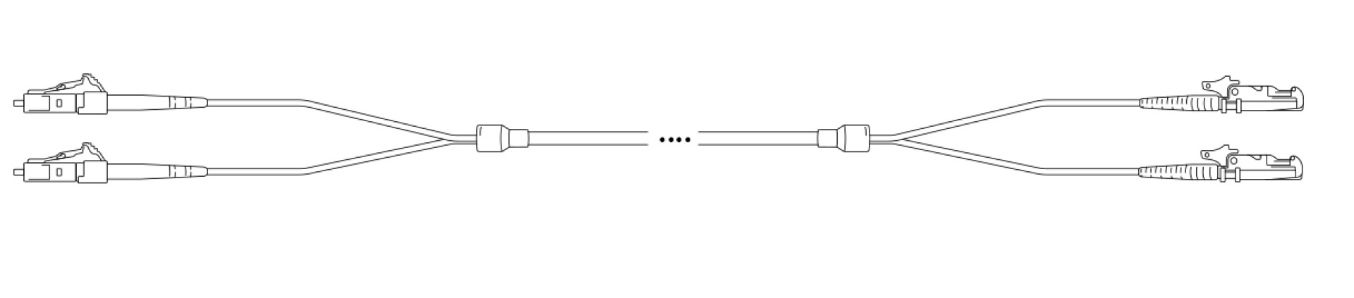 Breakout I-V(ZN) HH OM2 50/125µm LC/E2000® 4G 1,0m