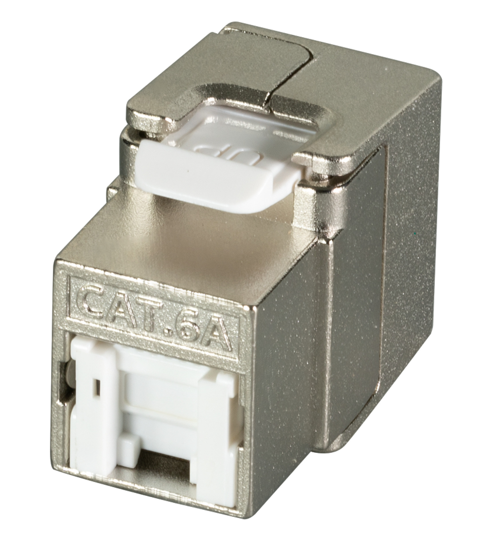RJ45 Shortbody Keystone STP, Cat.6A 500MHz mit integriertem Shutter