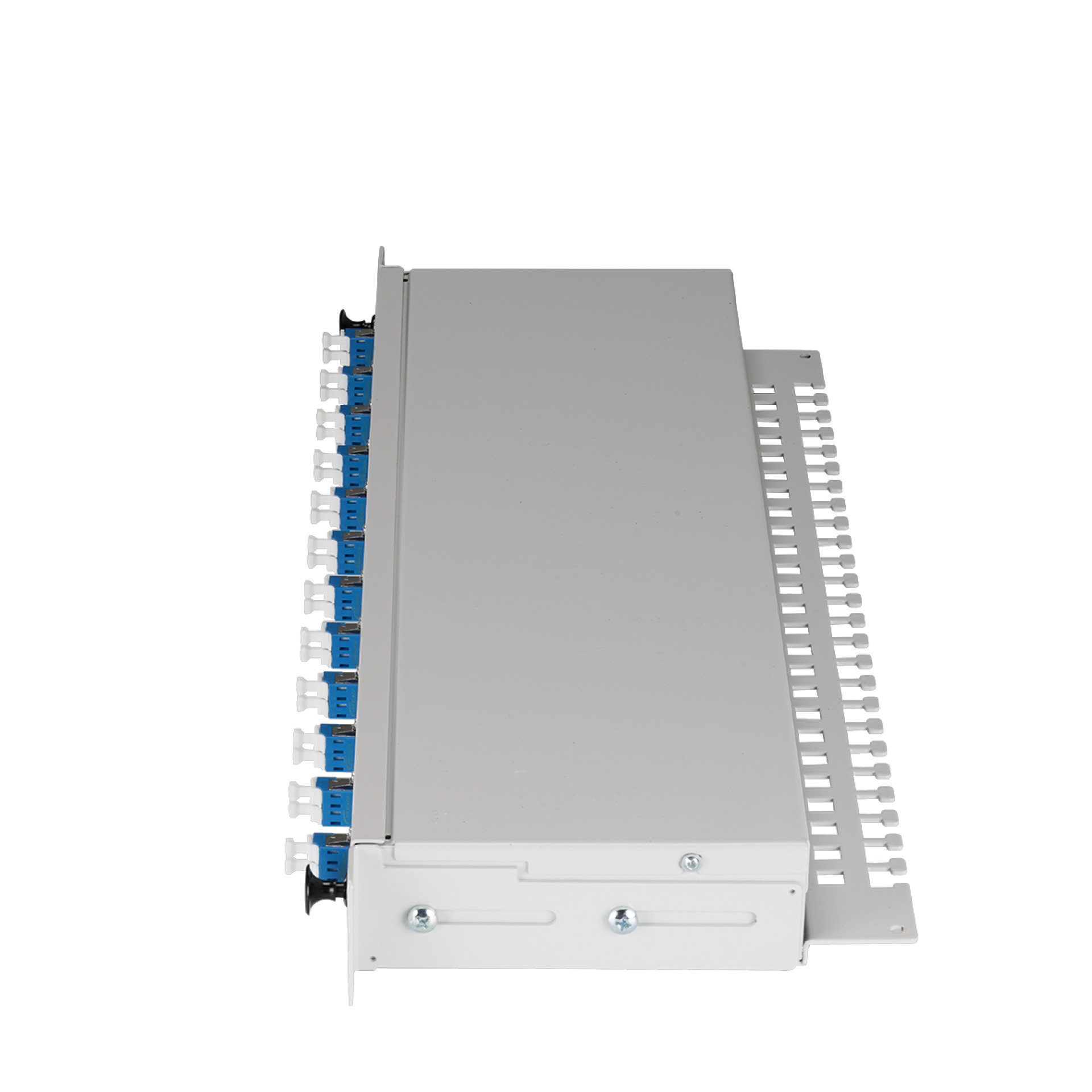 Teilbestückte Breakoutbox mit 2 ,LC-Duplex Kupplungen OS2