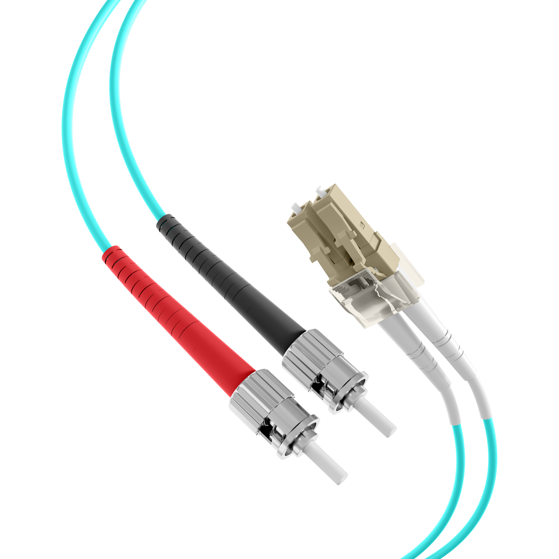 Duplex Patchkabel LC-ST OM3 0,5m LSZH 2mm aqua