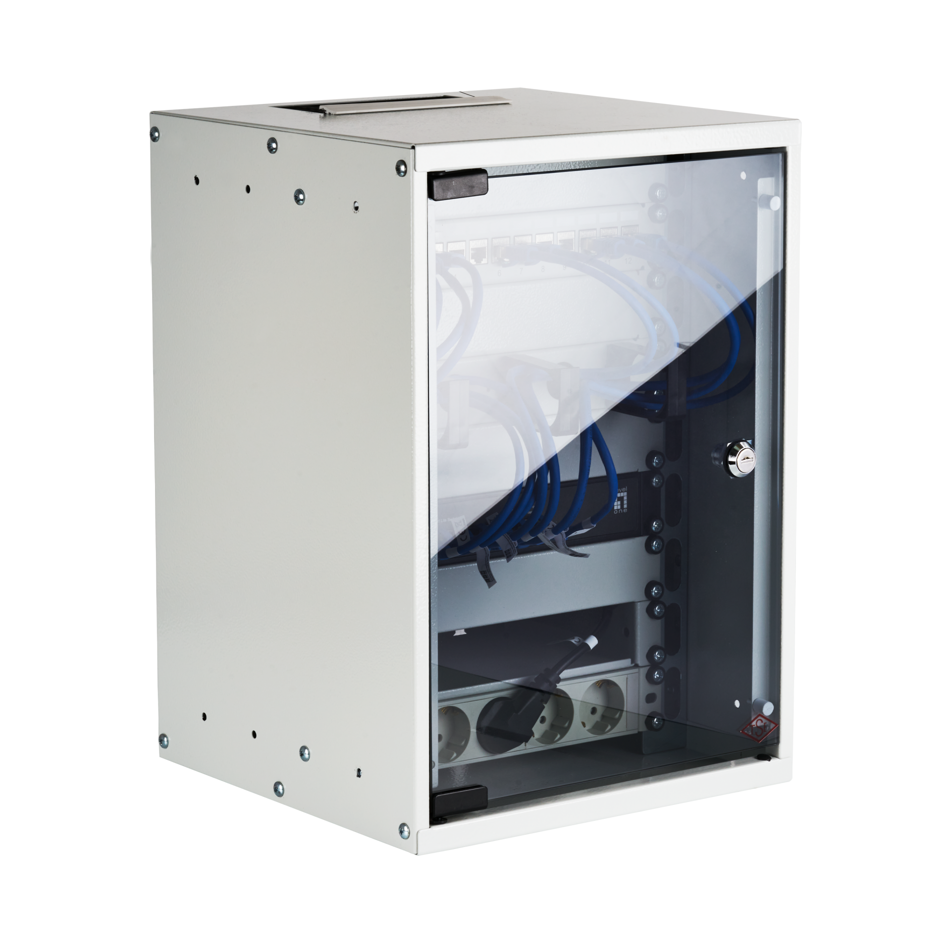 Set 10“ 9U wall housing grey RAL7035 including accessories for self-assembly