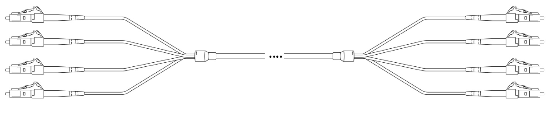 Breakout I-V(ZN) HH OM3 50/125µm LC/LC 8G 1,0m