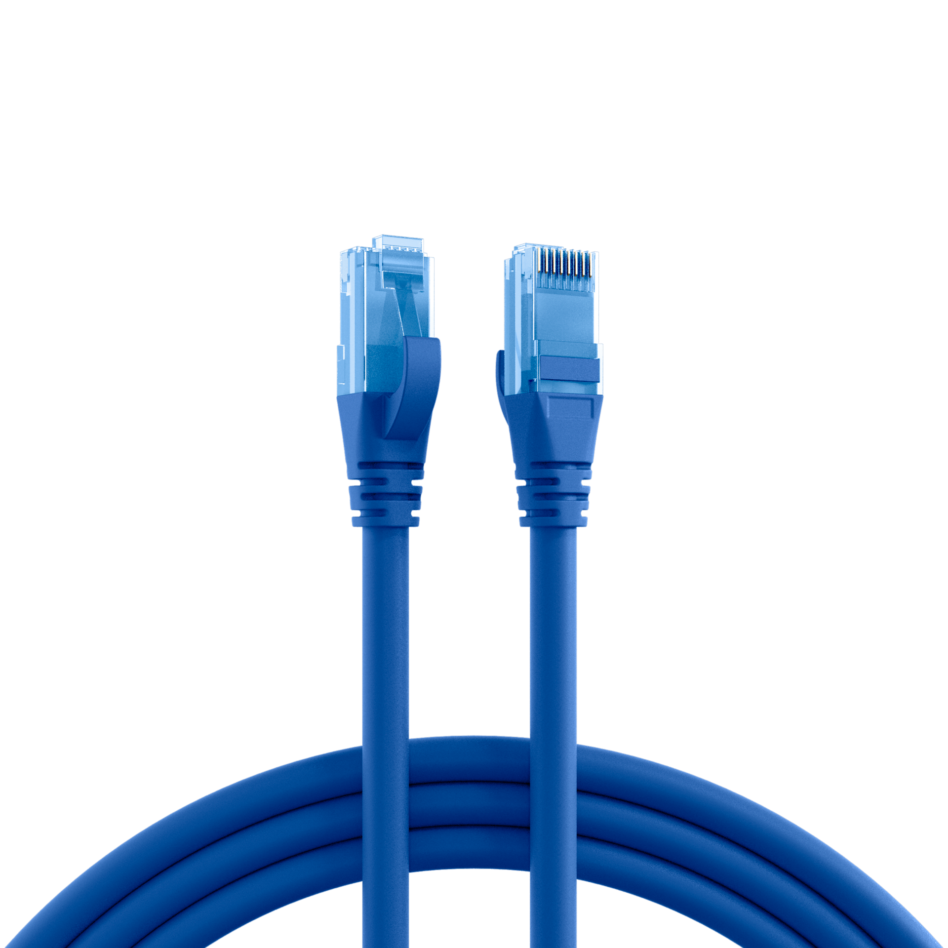 RJ45 Patchkabel Cat.6A U/UTP LSZH  Premium 500MHz blau 0,15m