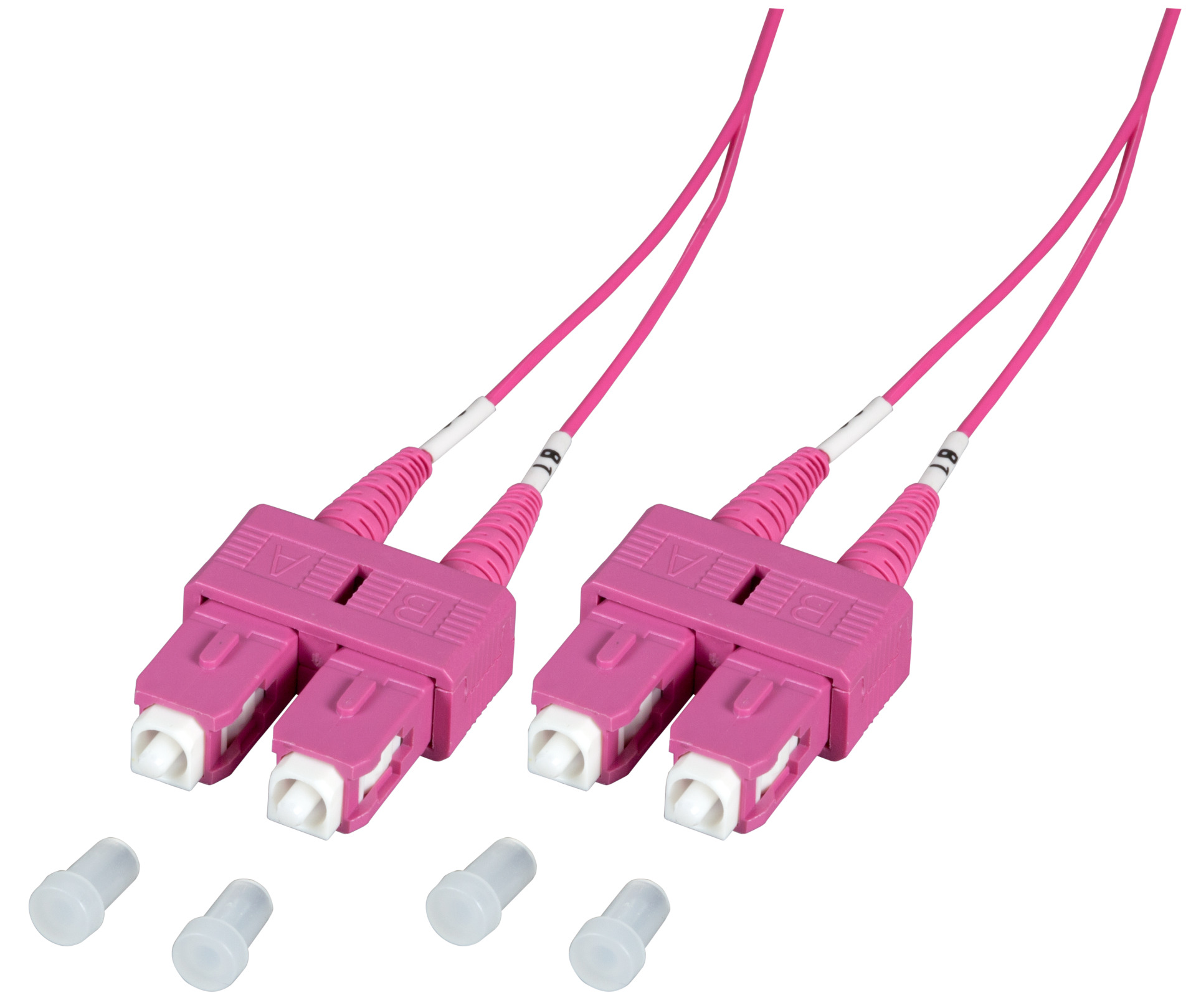 Duplex Jumper SC-SC 50/125µ, OM4, LSZH, erica violet, 1.2mm, 3m