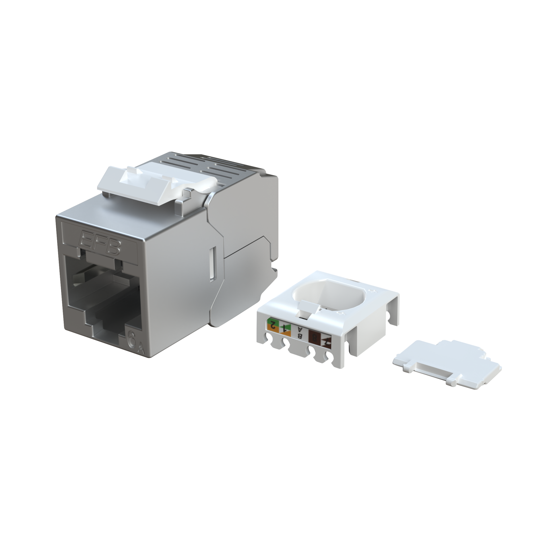 RJ45 Keystone Slim/Short, Cat.6A, die-cast zinc, 10GE