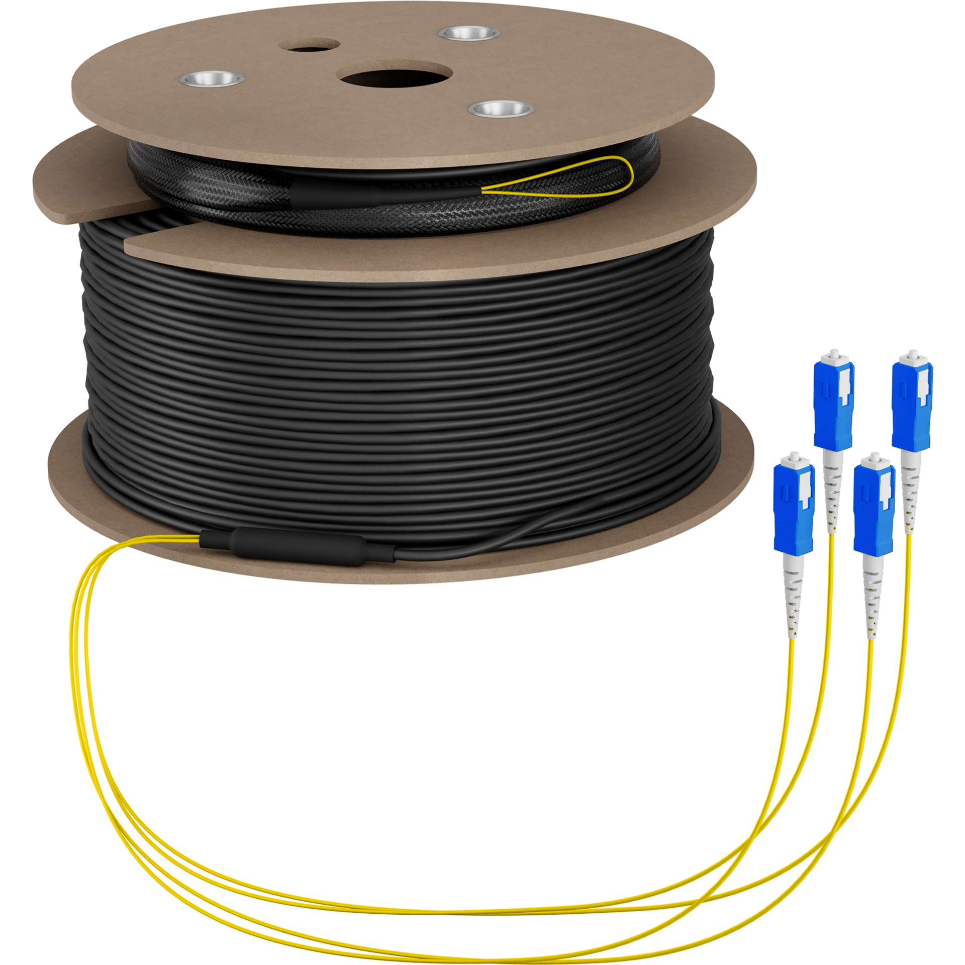 Trunkkabel U-DQ(ZN)BH OS2 4E (1x4) SC-SC,140m Dca LSZH