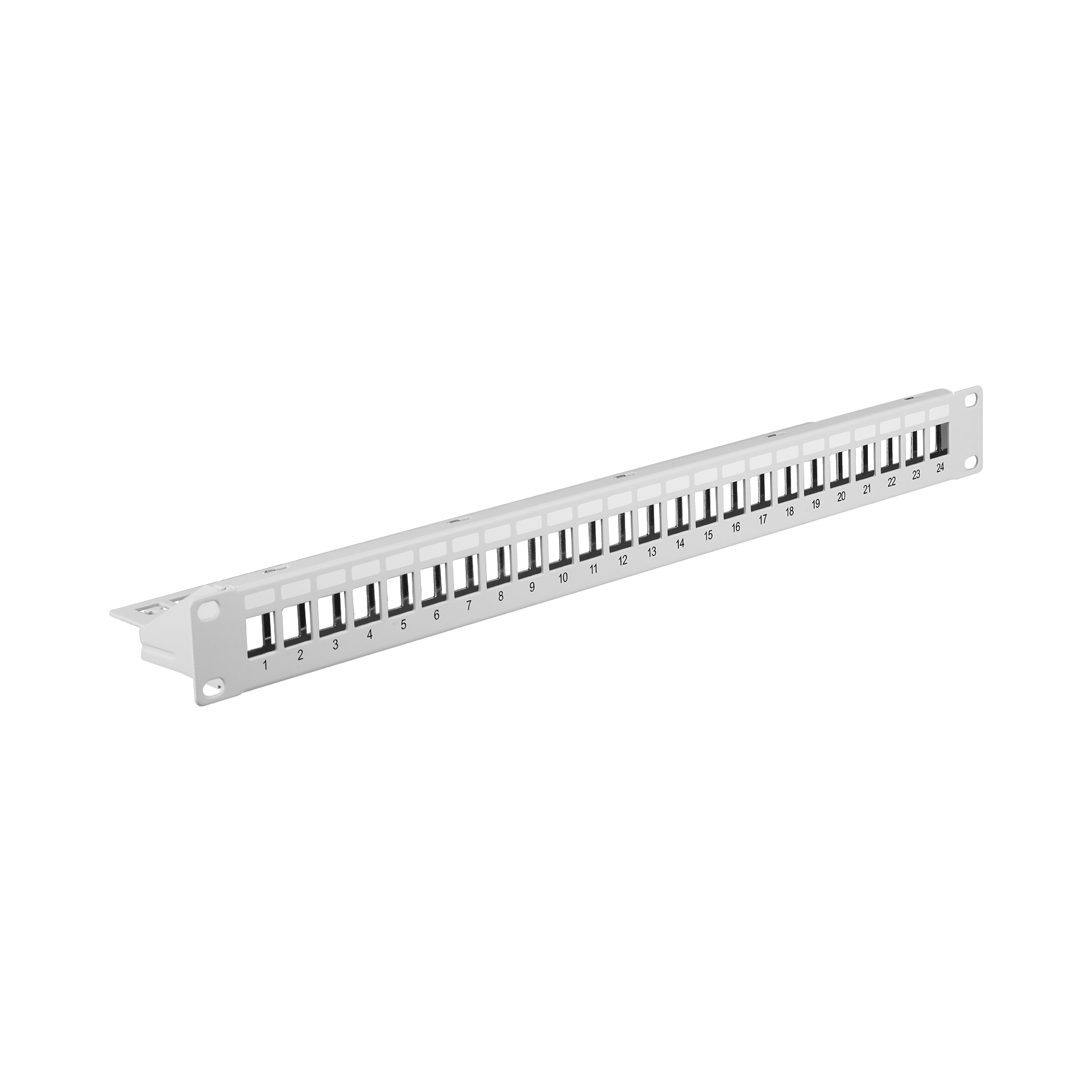 Distribution panel 19" 1U, 24-port, metal, grey RAL7035