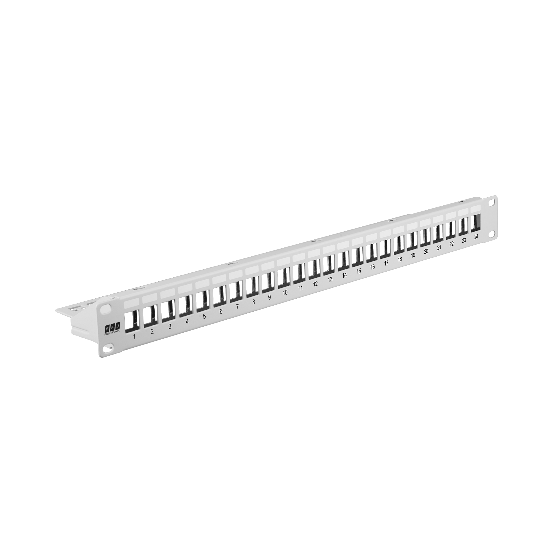 Verteilerfeld 19" 1HE, 24-Port, Metall, grau RAL7035