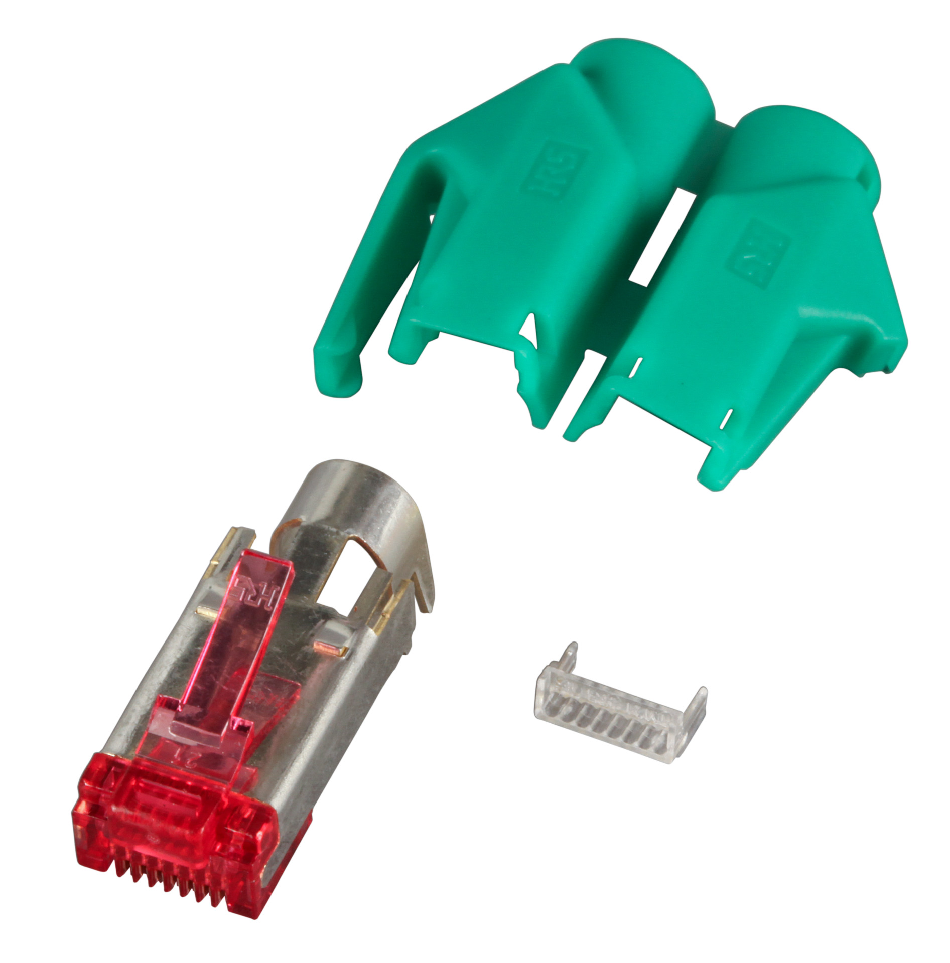 RJ45-Hirose Stecker STP, TM21 grün, 1 ,Stück, 3 Elemente, Cat.6