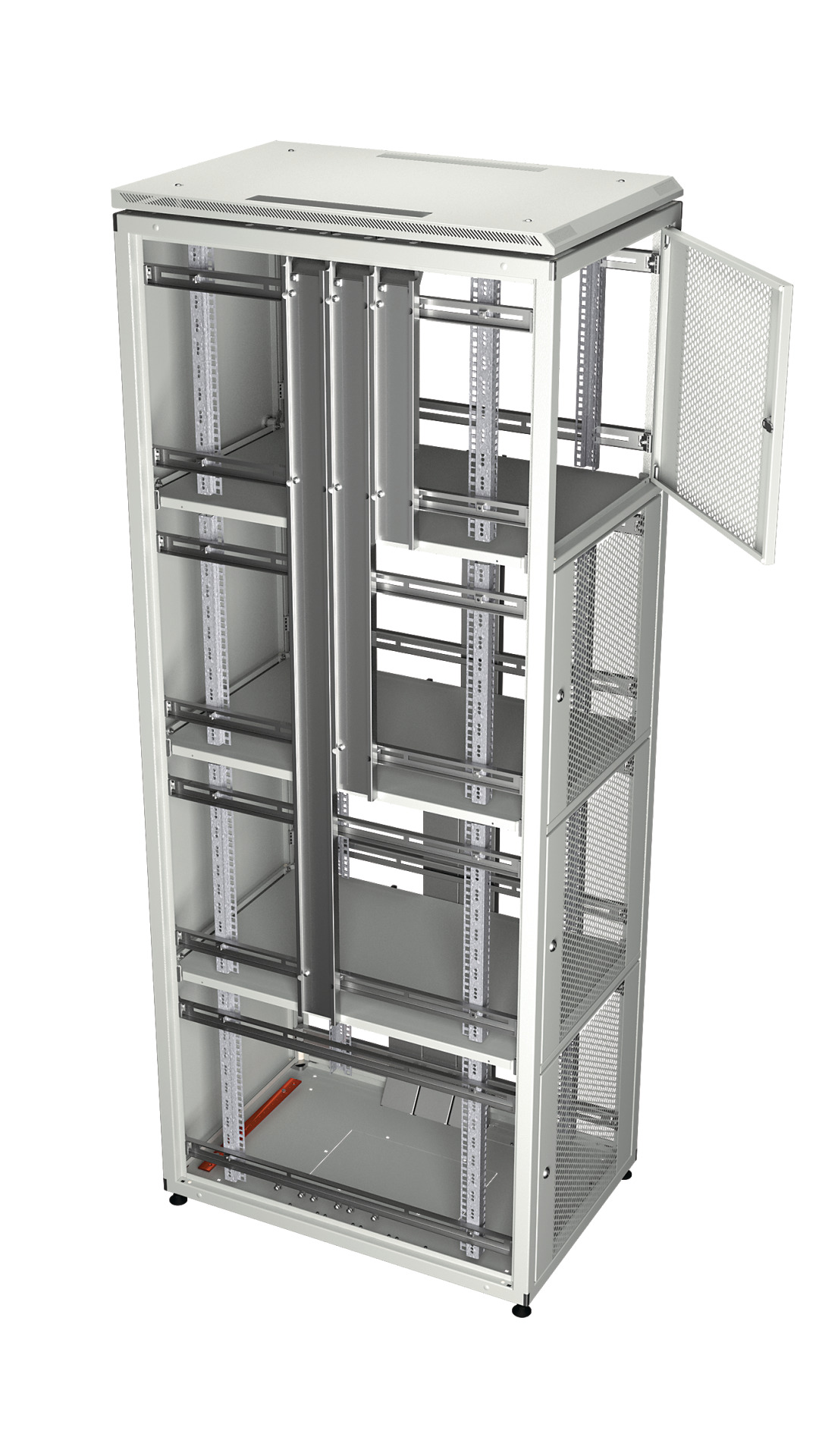 Co-Location Rack PRO, 1 x 42U, 600x1200 mm, F+R 1-Part Perforated, RAL9005