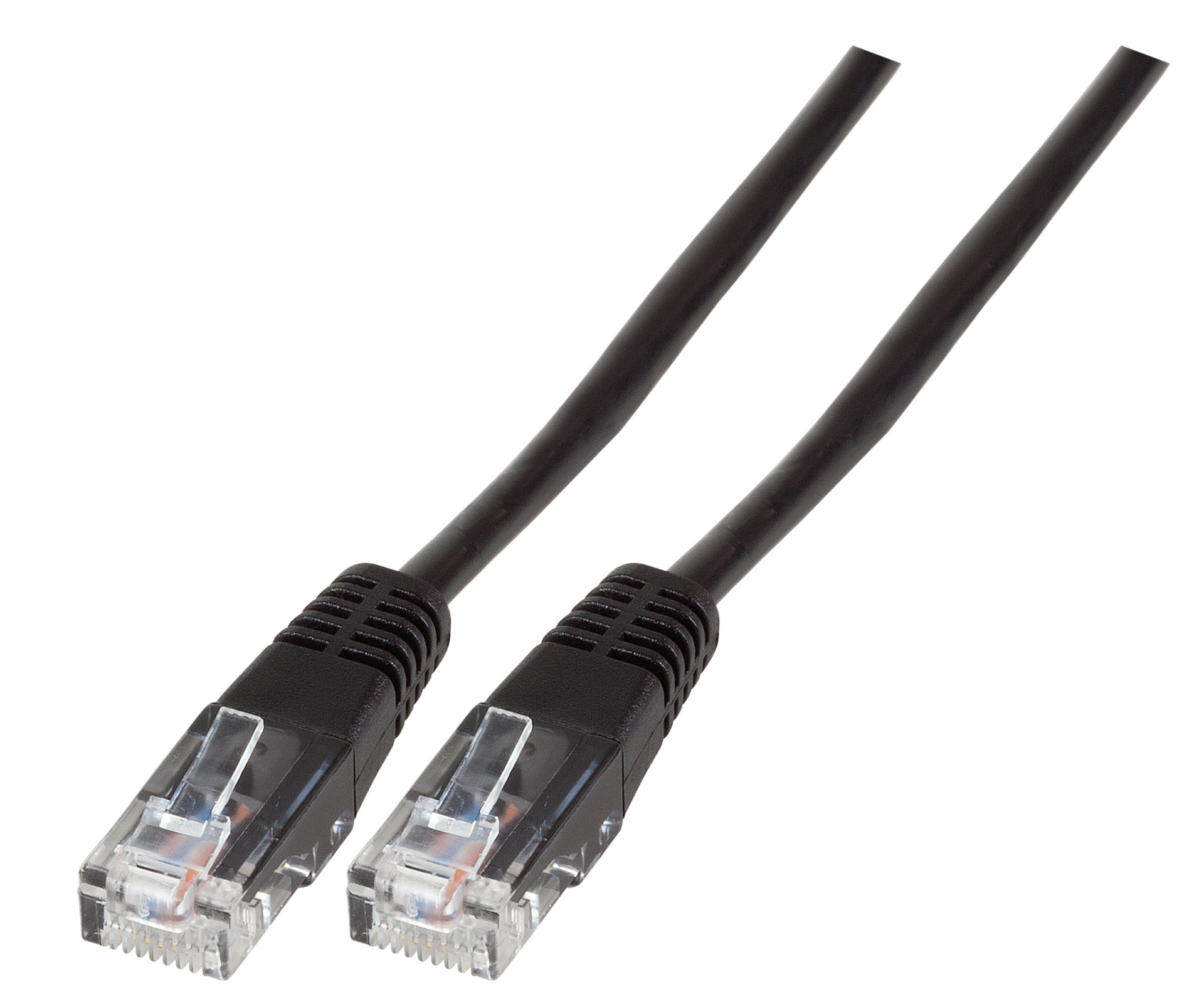 Modularkabel RJ45 (8/4) - RJ45 (8/4), vergossen, schwarz, 10 m