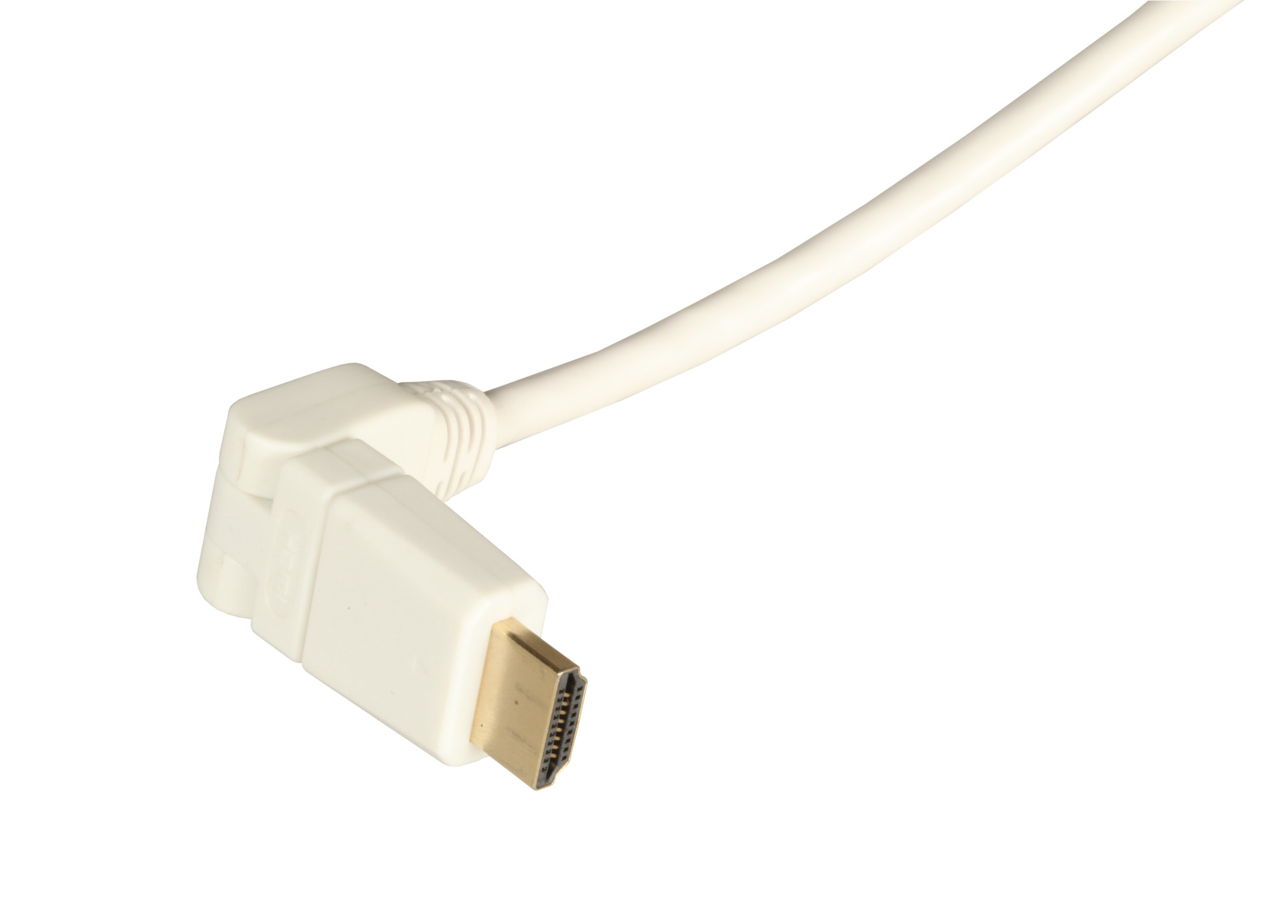 HighSpeed HDMI™ Anschlusskabel mit Eth., 360°, A-A, St.-St., 1,0m, weiß