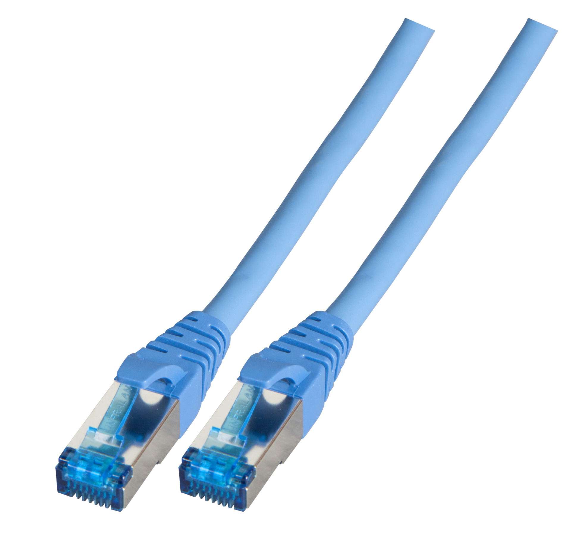 INFRALAN® RJ45 Patch Cable S/FTP, Cat.6A, TPE superflex, 1m, blue