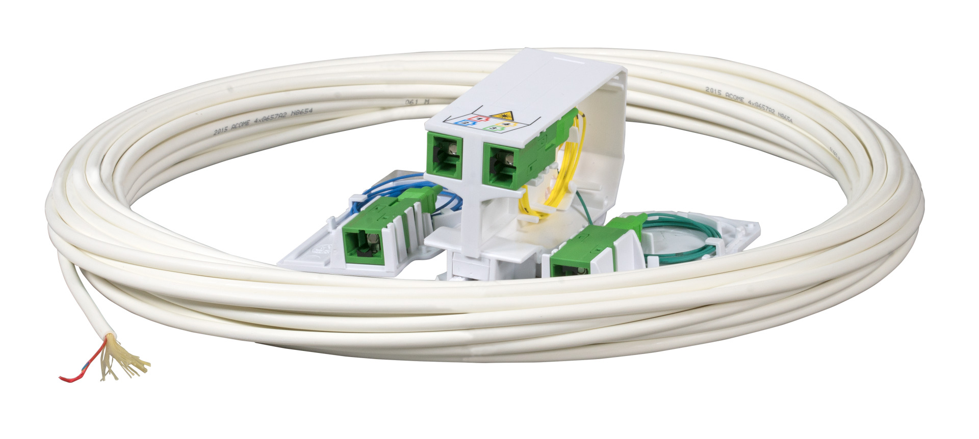 FTTH Hutschienenadapter,2x SC/APC Kupplung, Laserschutz integriert,50m Drop Ca