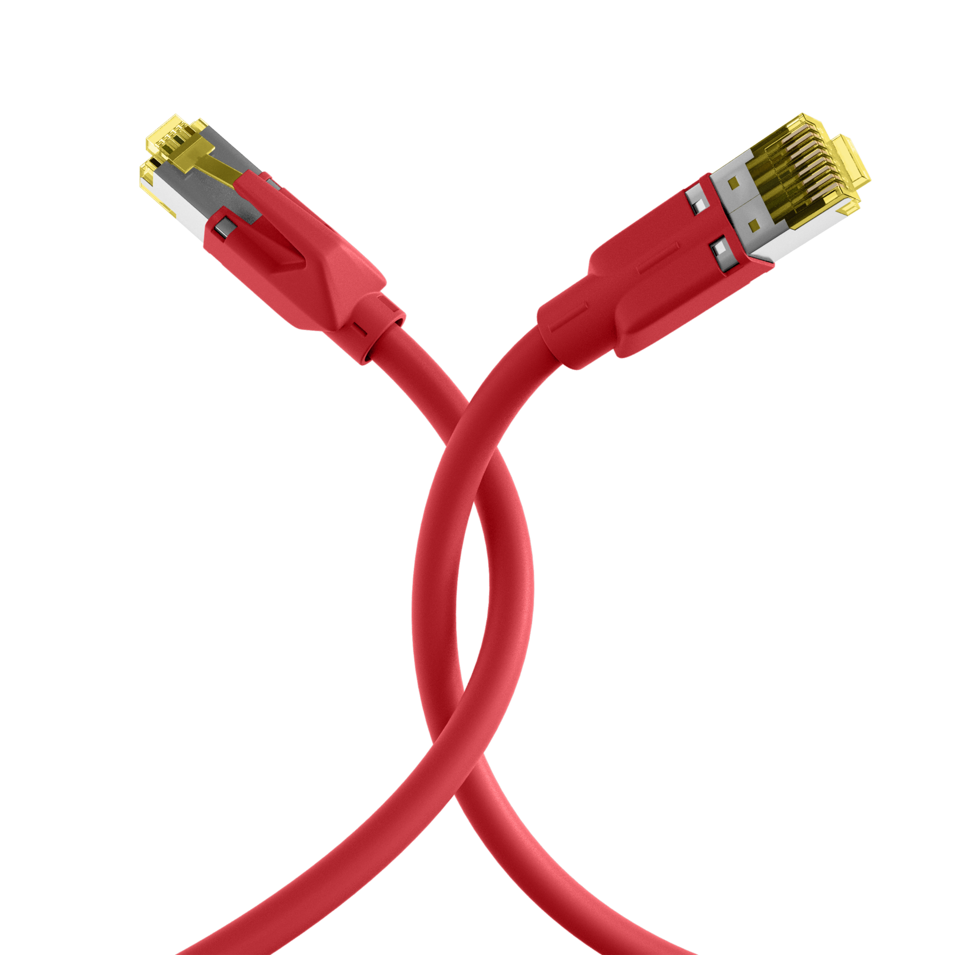 INFRALAN® RJ45 patch cord S/FTP, Cat.6A, TM31, UC900, 1m, red