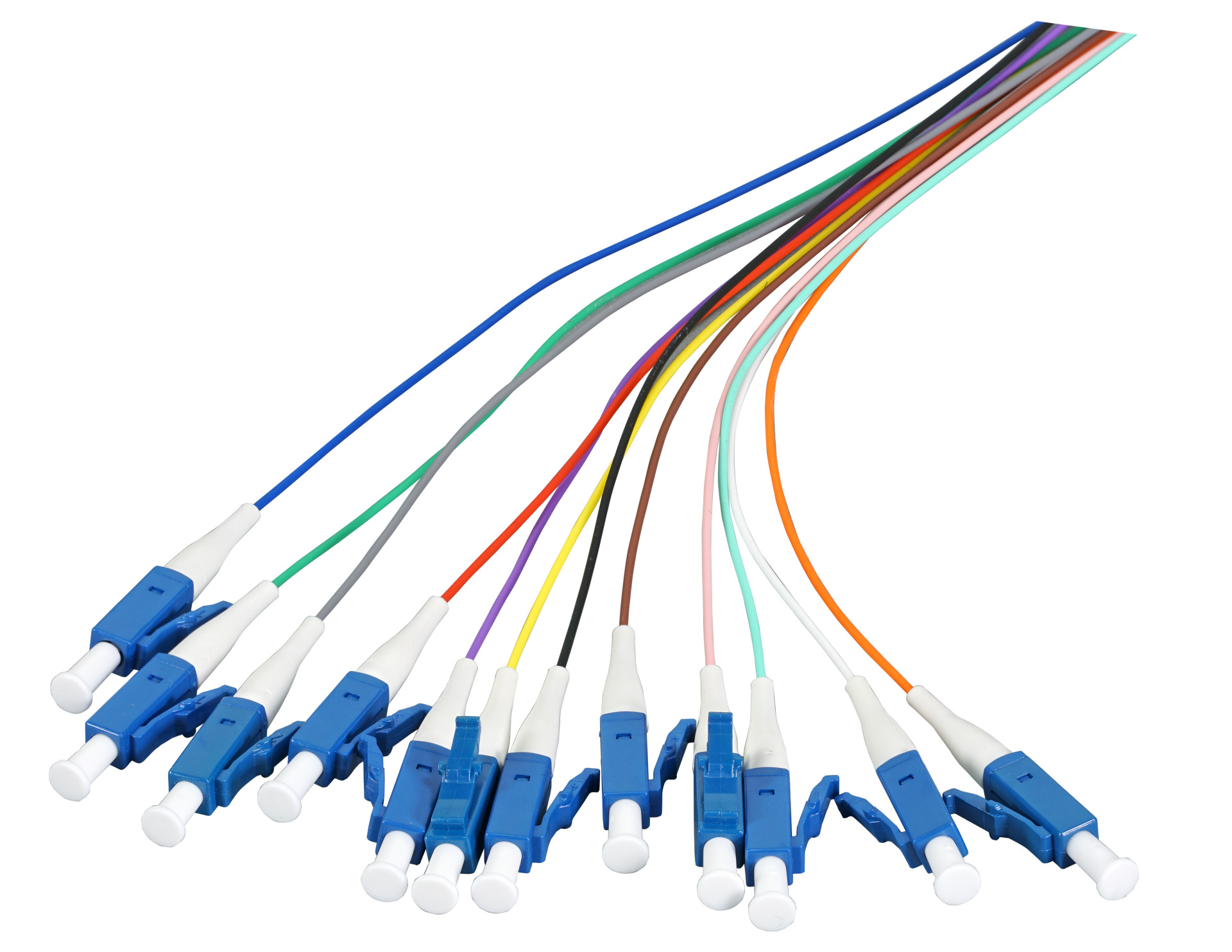 Fiber Pigtail LC/APC OS2 G657A2-colored set 2m - 12 pieces