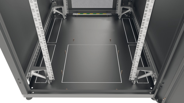 19" Server Cabinet PRO 27U, 800x1200 mm, F+R 1-Part, RAL9005