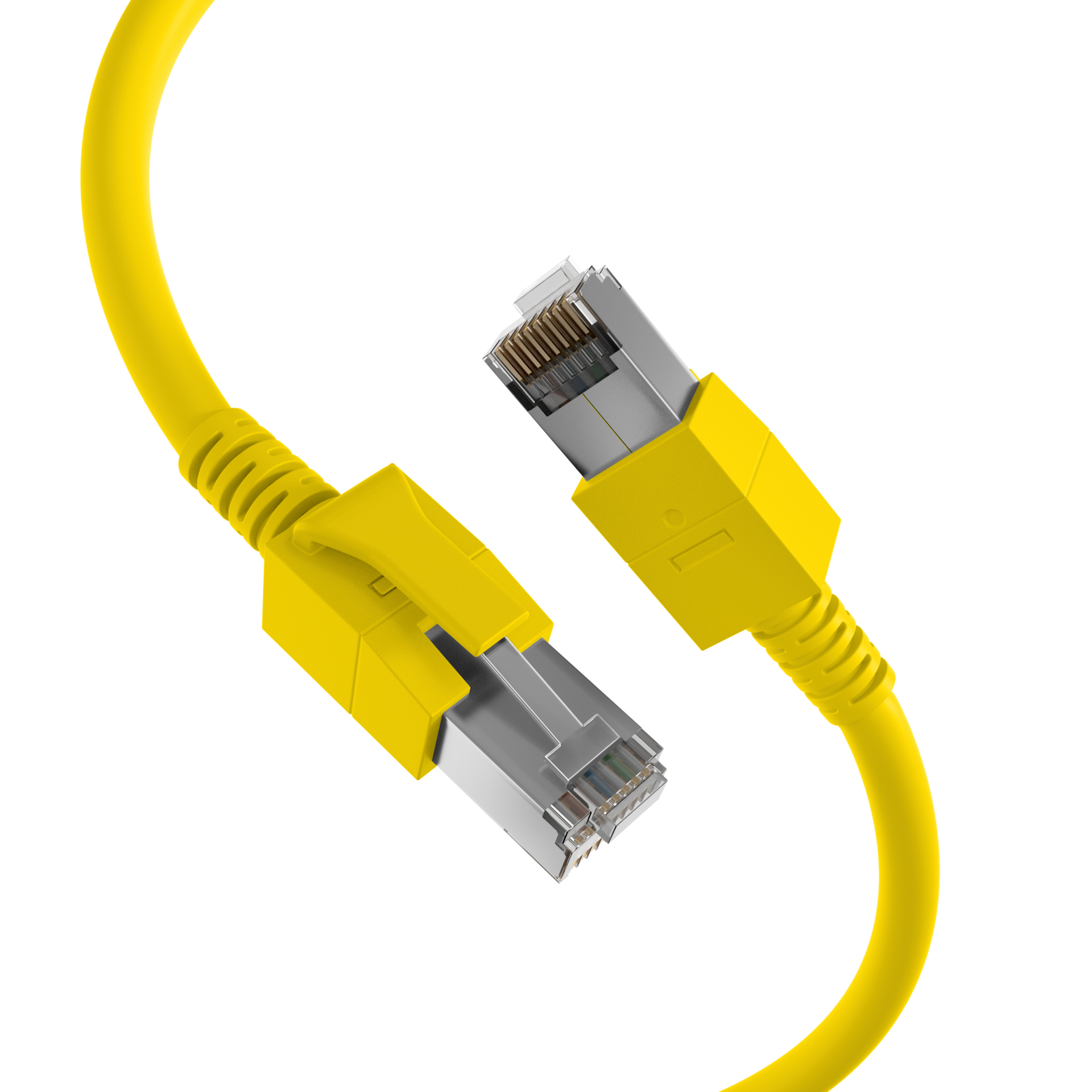 RJ45 Patchkabel Cat.6A S/FTP FRNC  VC LED gelb 2m