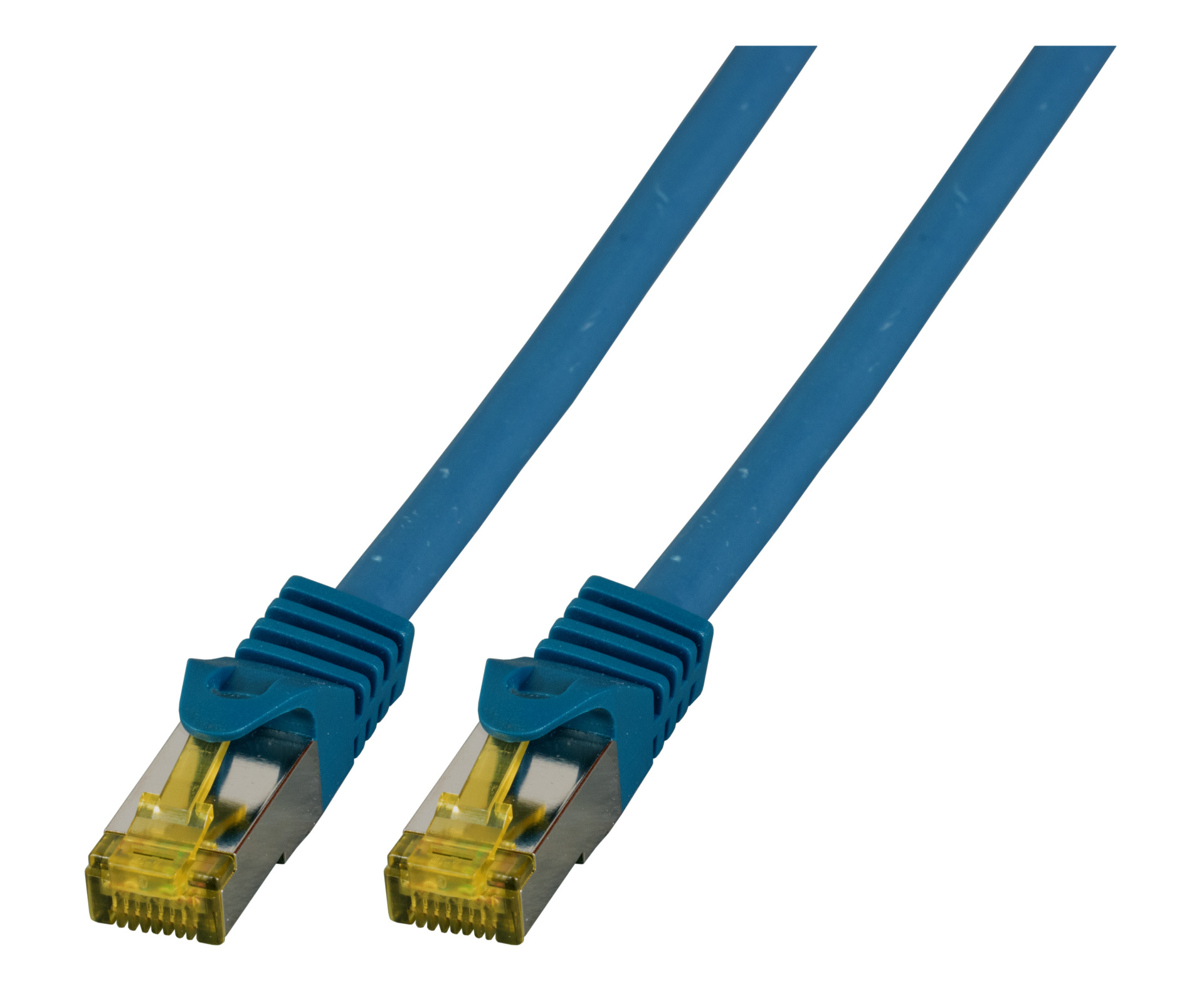 RJ45 Patchkabel S/FTP, Cat.6A, LSZH, Cat.7 Rohkabel, 1m, blau