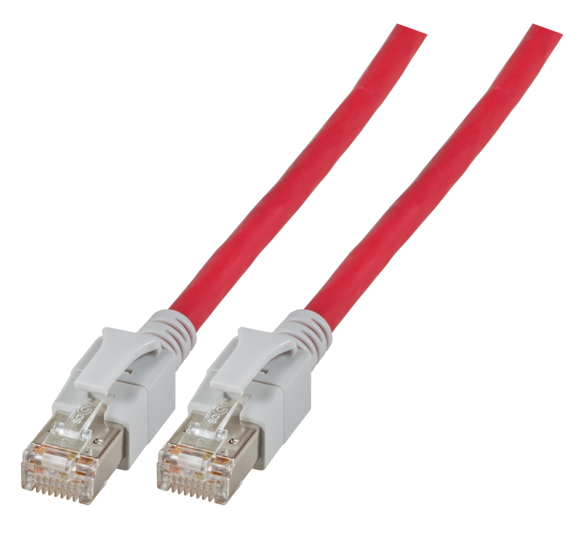 RJ45 Patchkabel S/FTP, Cat.6A, VC LED, 1m, rot