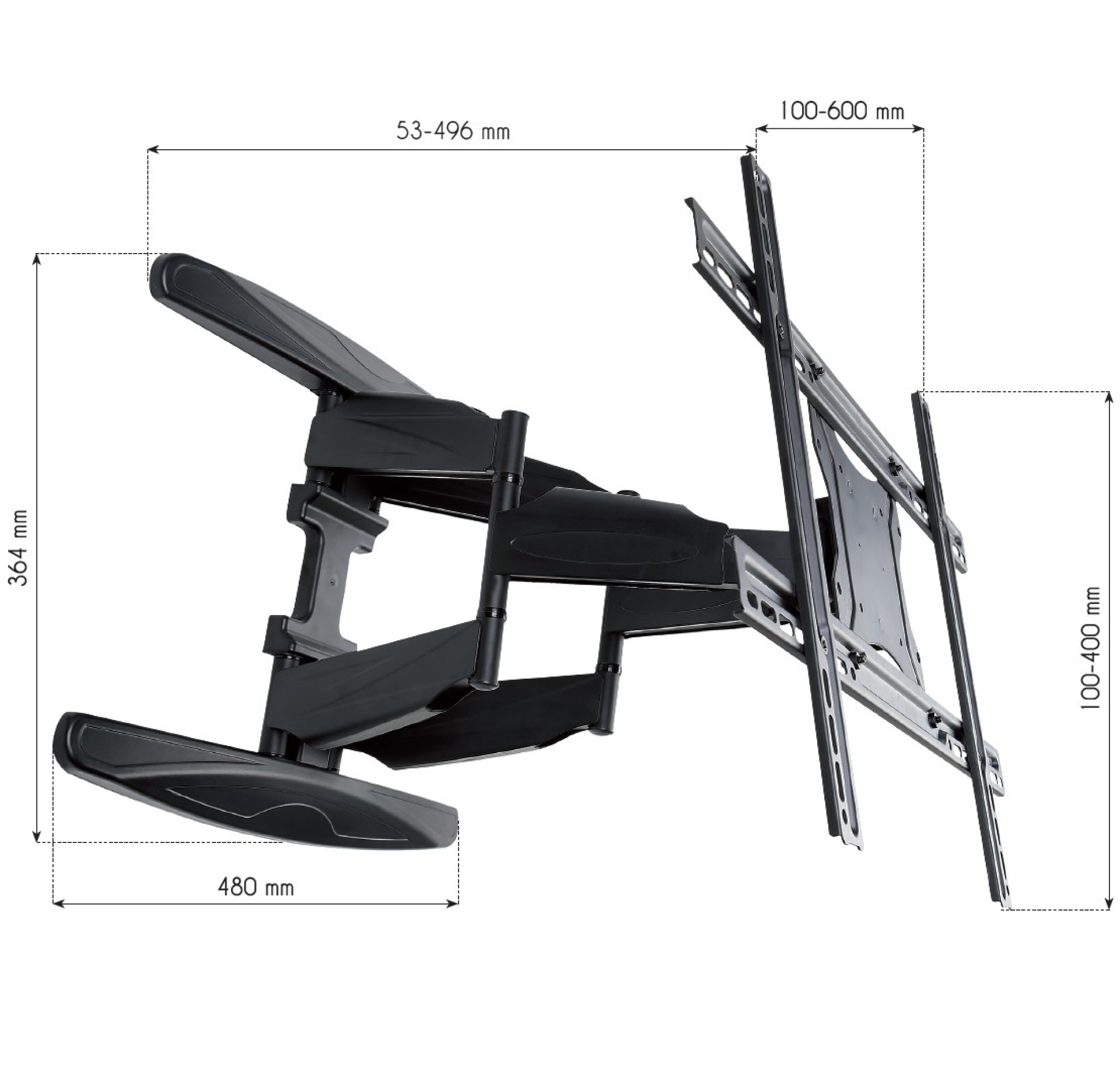 Wandhalterung für LCD TV LED 40"-80" Ultra Slim FullMotion, schwarz